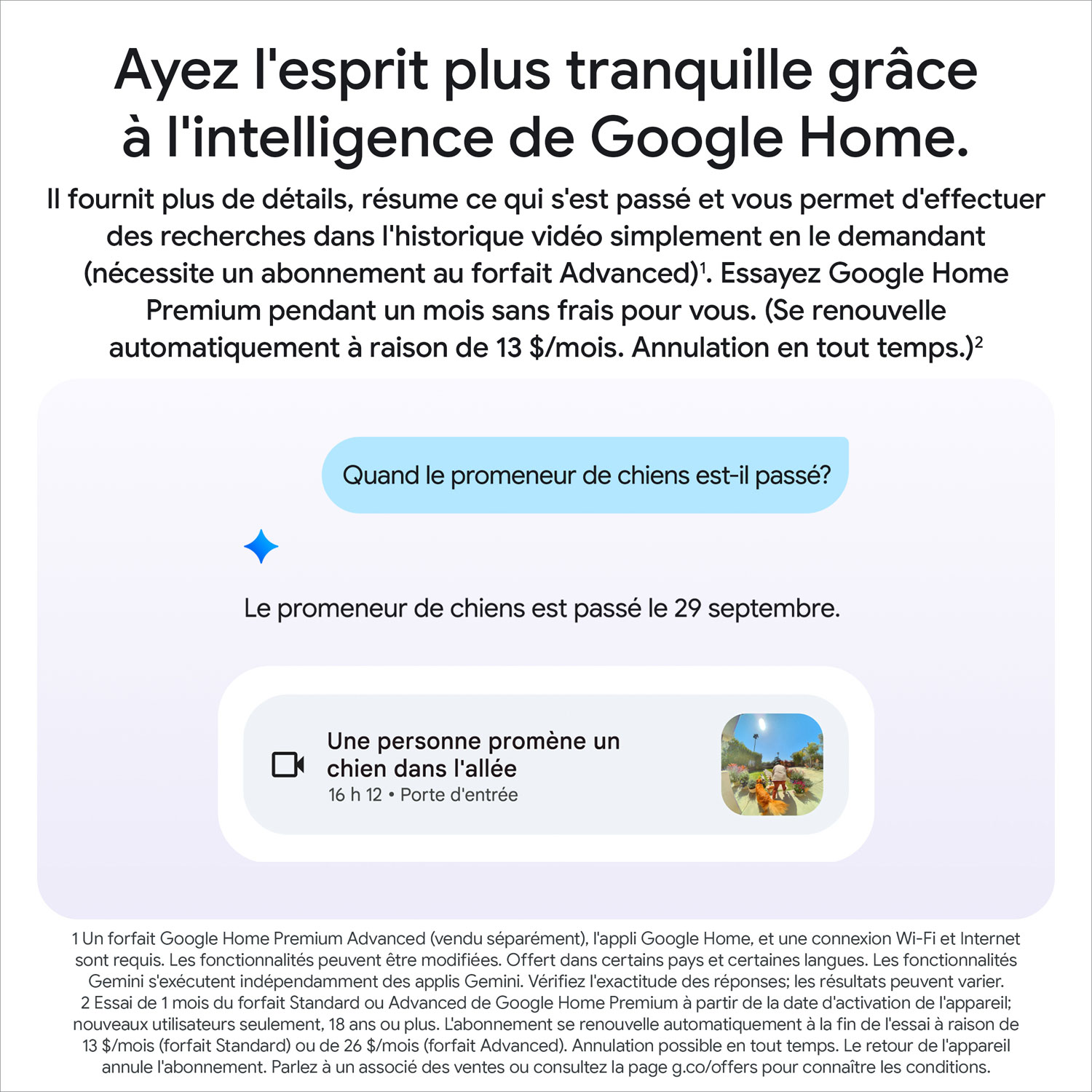 Sonnette vidéo Wi-Fi avec fil Nest de Google avec Gemini - Neige