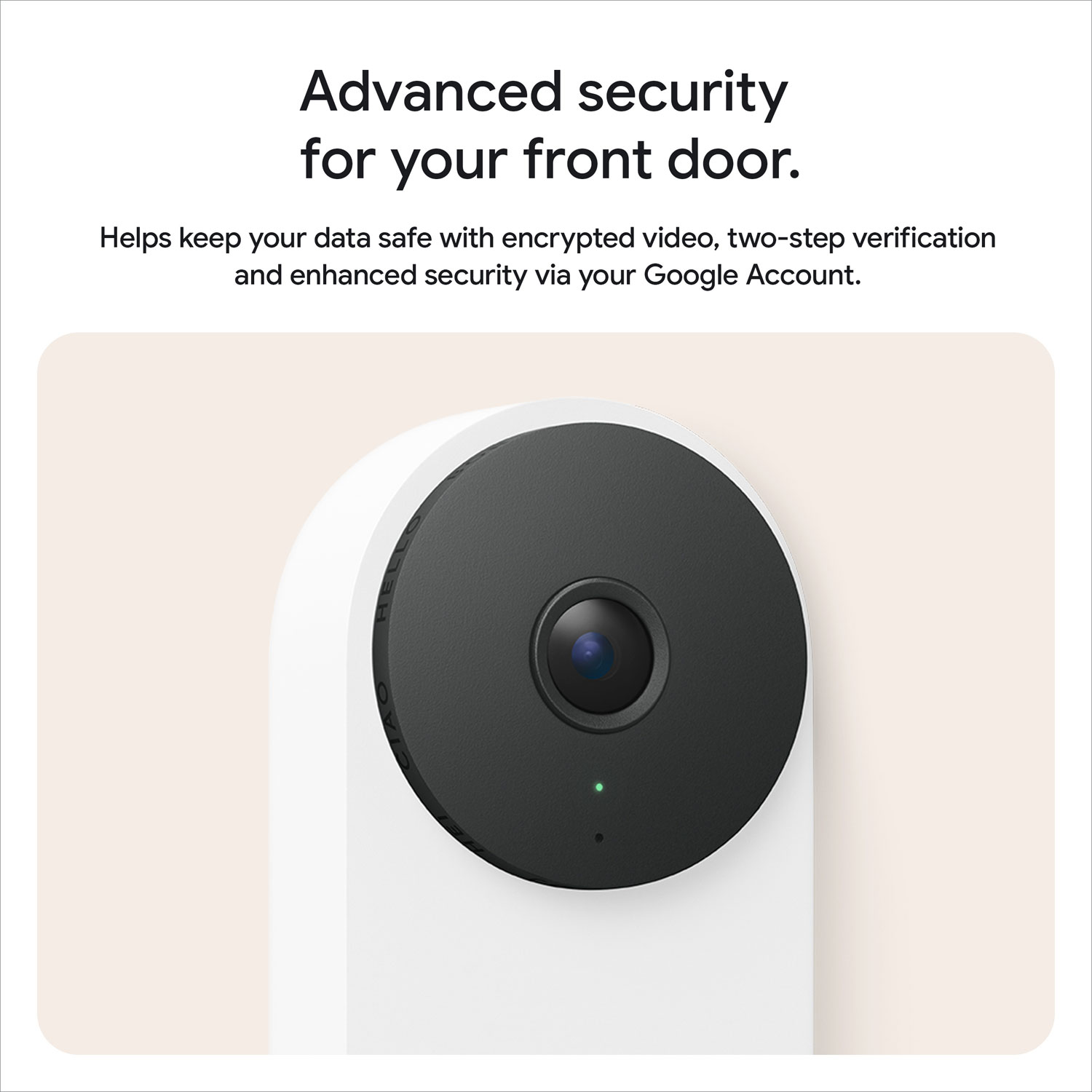 Sonnette vidéo Wi-Fi avec fil Nest de Google avec Gemini - Neige