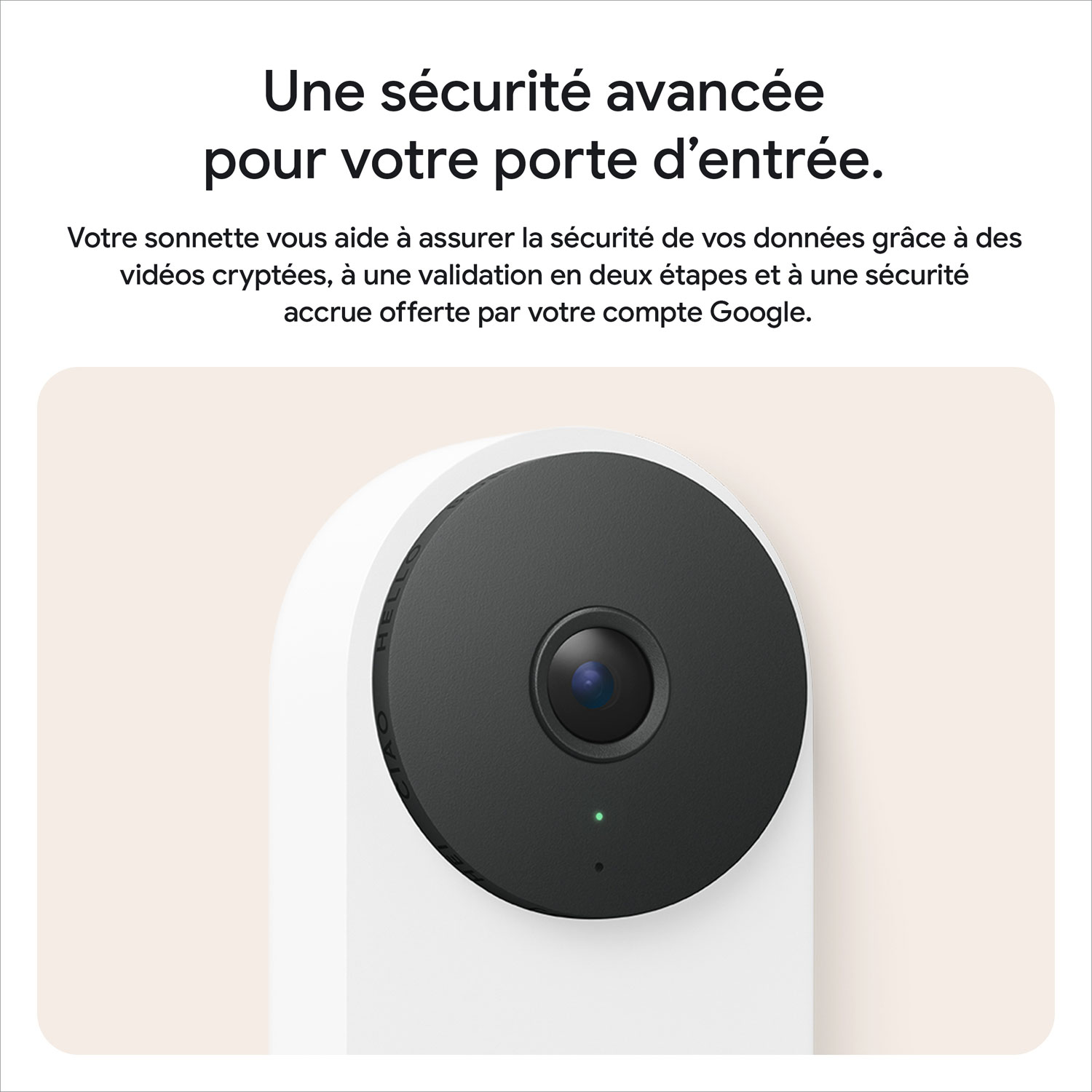 Sonnette vidéo Wi-Fi avec fil Nest de Google avec Gemini - Neige