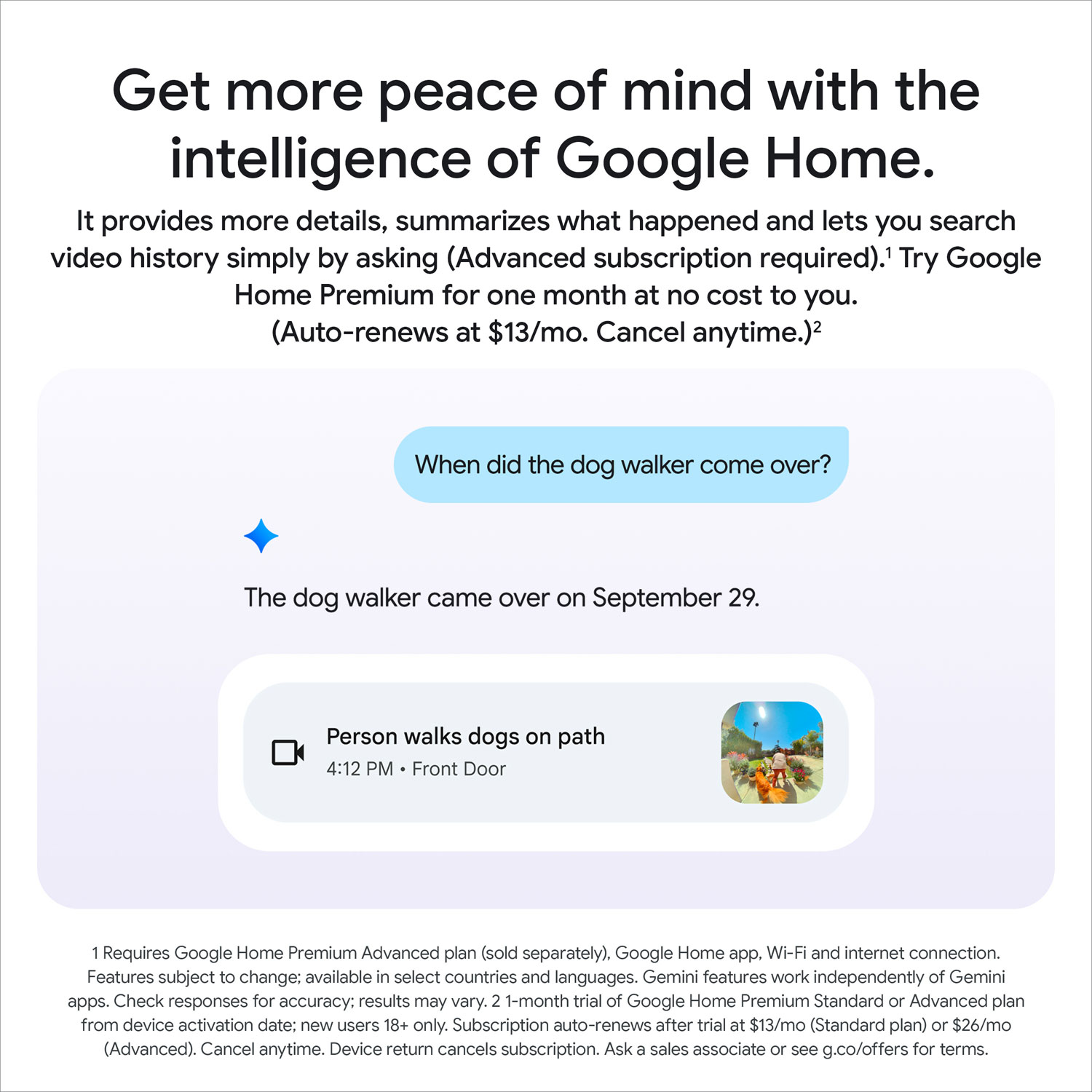 Sonnette vidéo Wi-Fi avec fil Nest de Google avec Gemini - Vert lichen