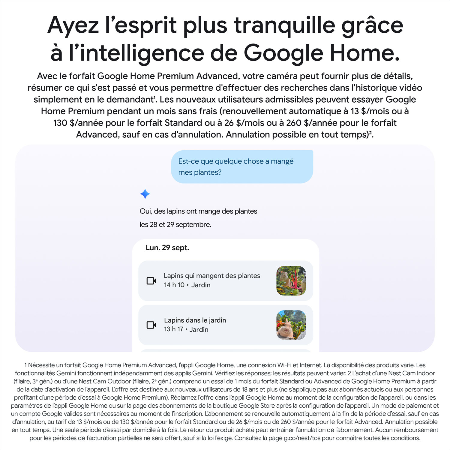 Caméra de surveillance extérieure avec fil de 2e génération Nest Cam de Google avec Gemini - Neige