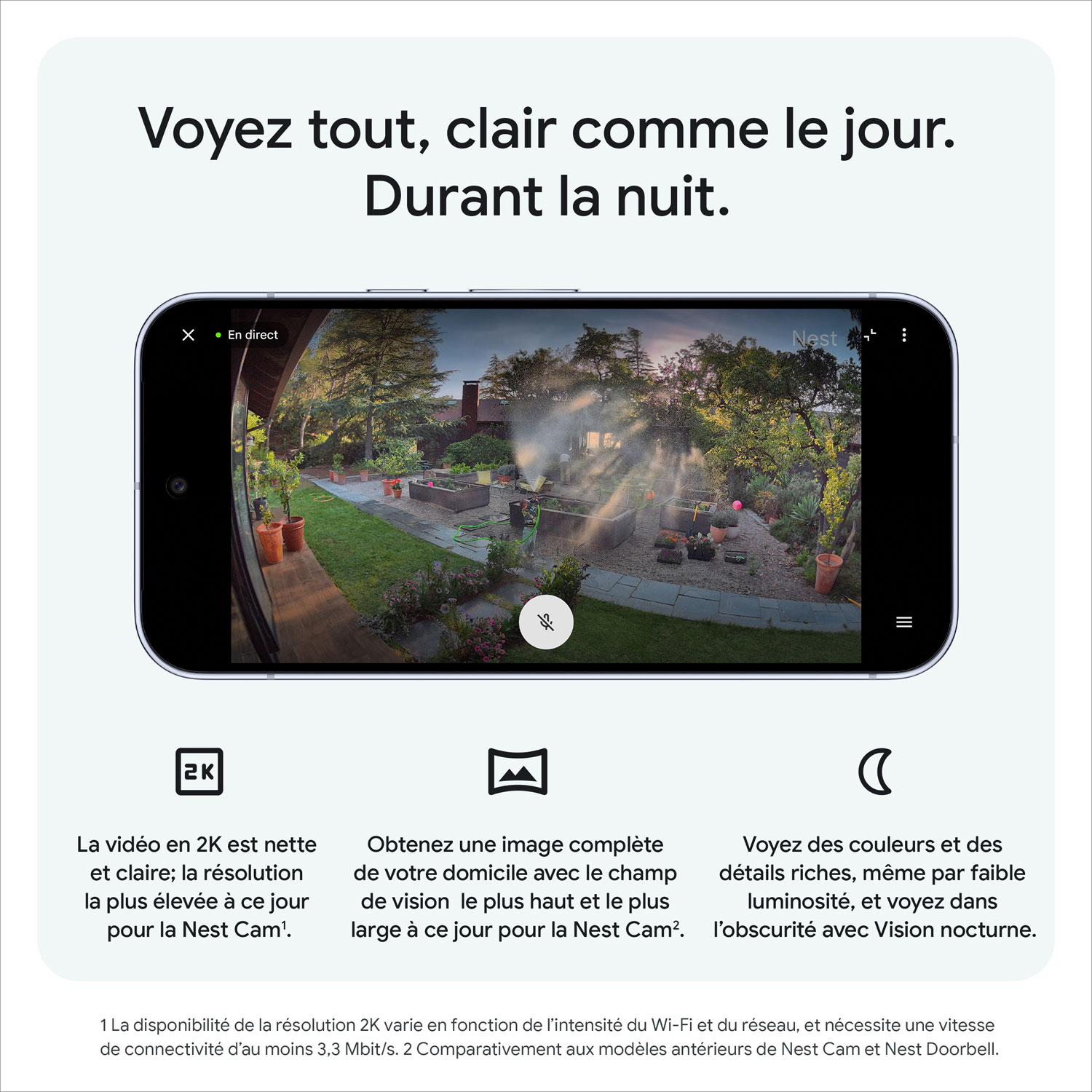 Caméra de surveillance extérieure avec fil de 2e génération Nest Cam de Google avec Gemini - Neige