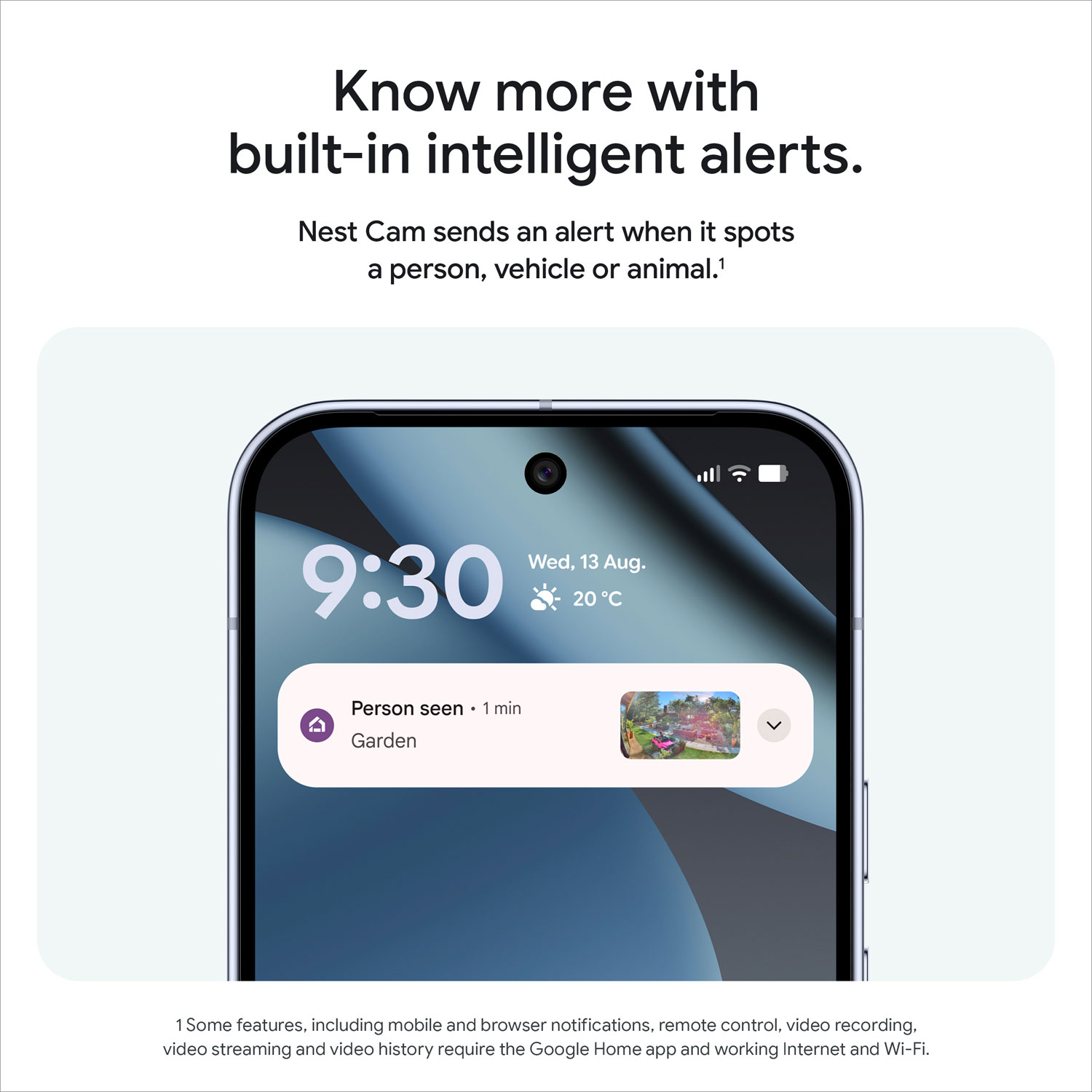 Caméra de surveillance extérieure avec fil de 2e génération Nest Cam de Google avec Gemini - Neige