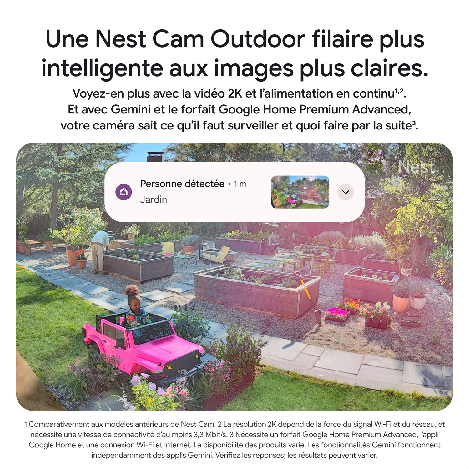 Google Nest Cam 2nd Gen Wired Outdoor Security Camera with Gemini - Snow - 2 Pack