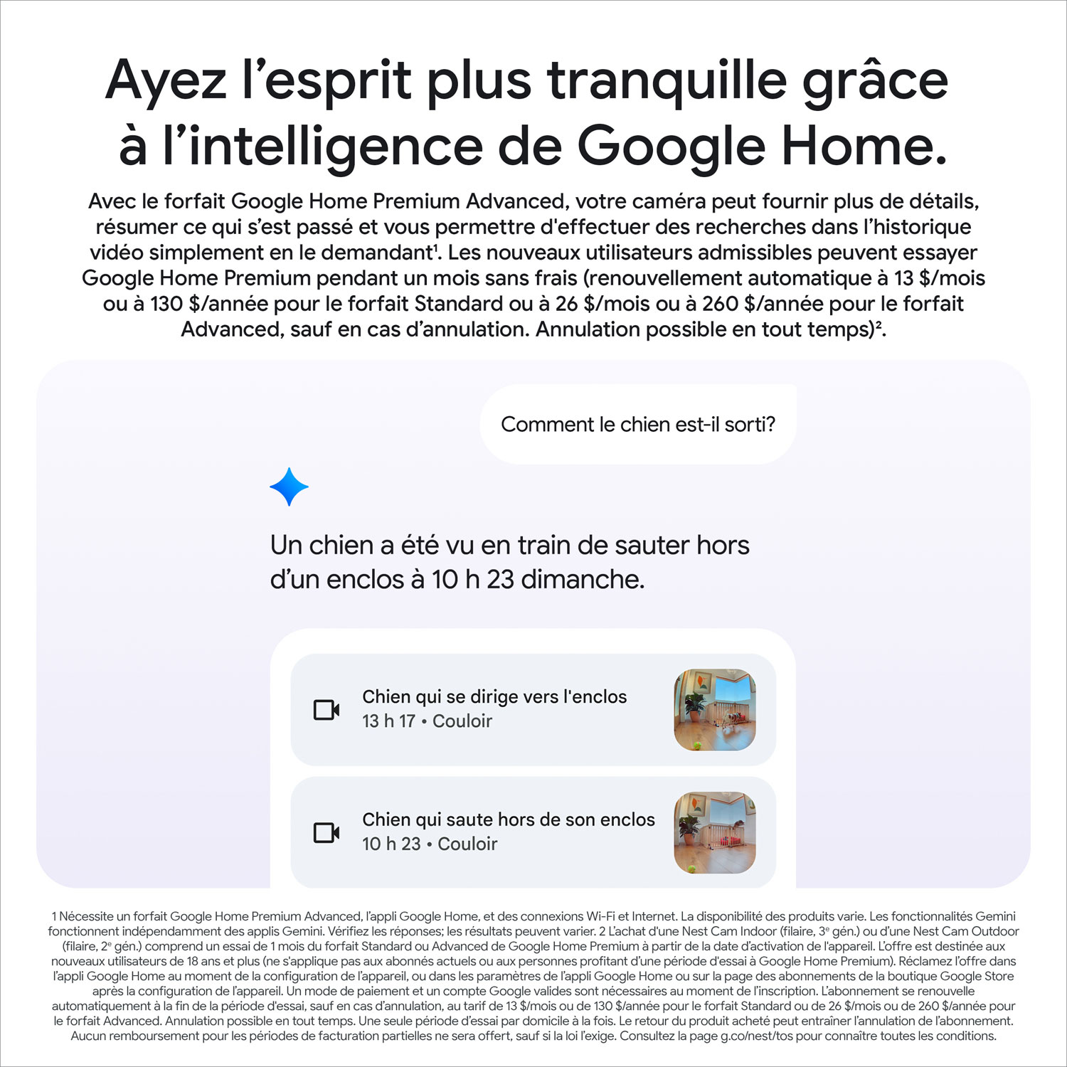 Google Nest Cam 3rd Gen Wired Indoor Security Camera with Gemini - Snow