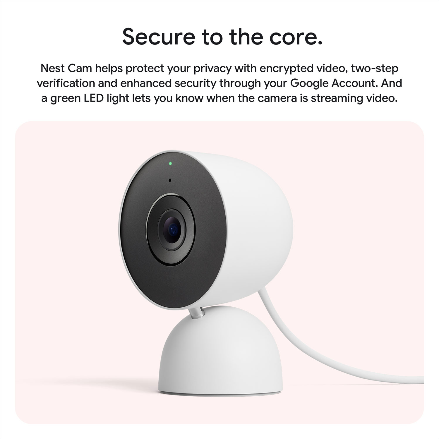 Google Nest Cam 3rd Gen Wired Indoor Security Camera with Gemini - Snow