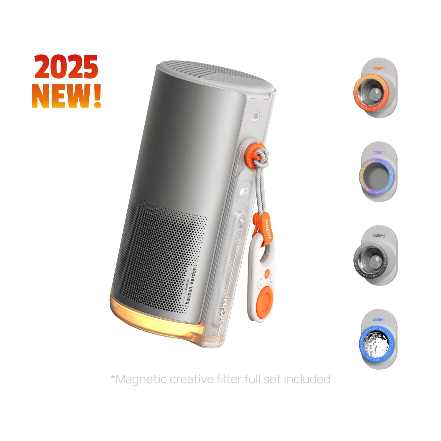 XGIMI MoGo 4 Laser - Triple Laser Portable Projector, 1080p HD, Google TV, Built-in Battery, 4K Movie Support, Auto Focus/ Keystone, WiFi/Bluetooth,