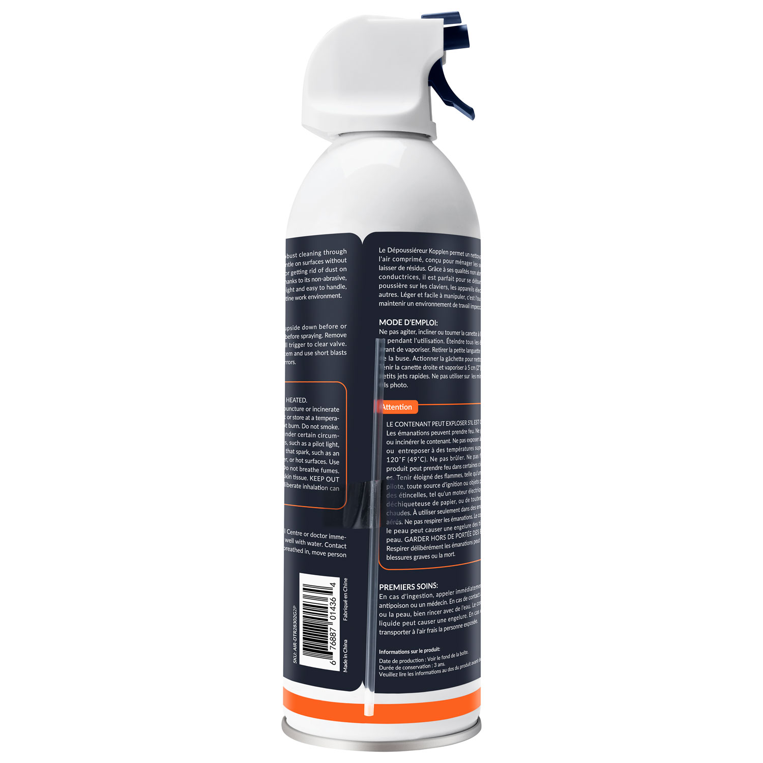 Dépoussiéreur à air comprimé de 10 oz de Kopplen - Ensemble de 2