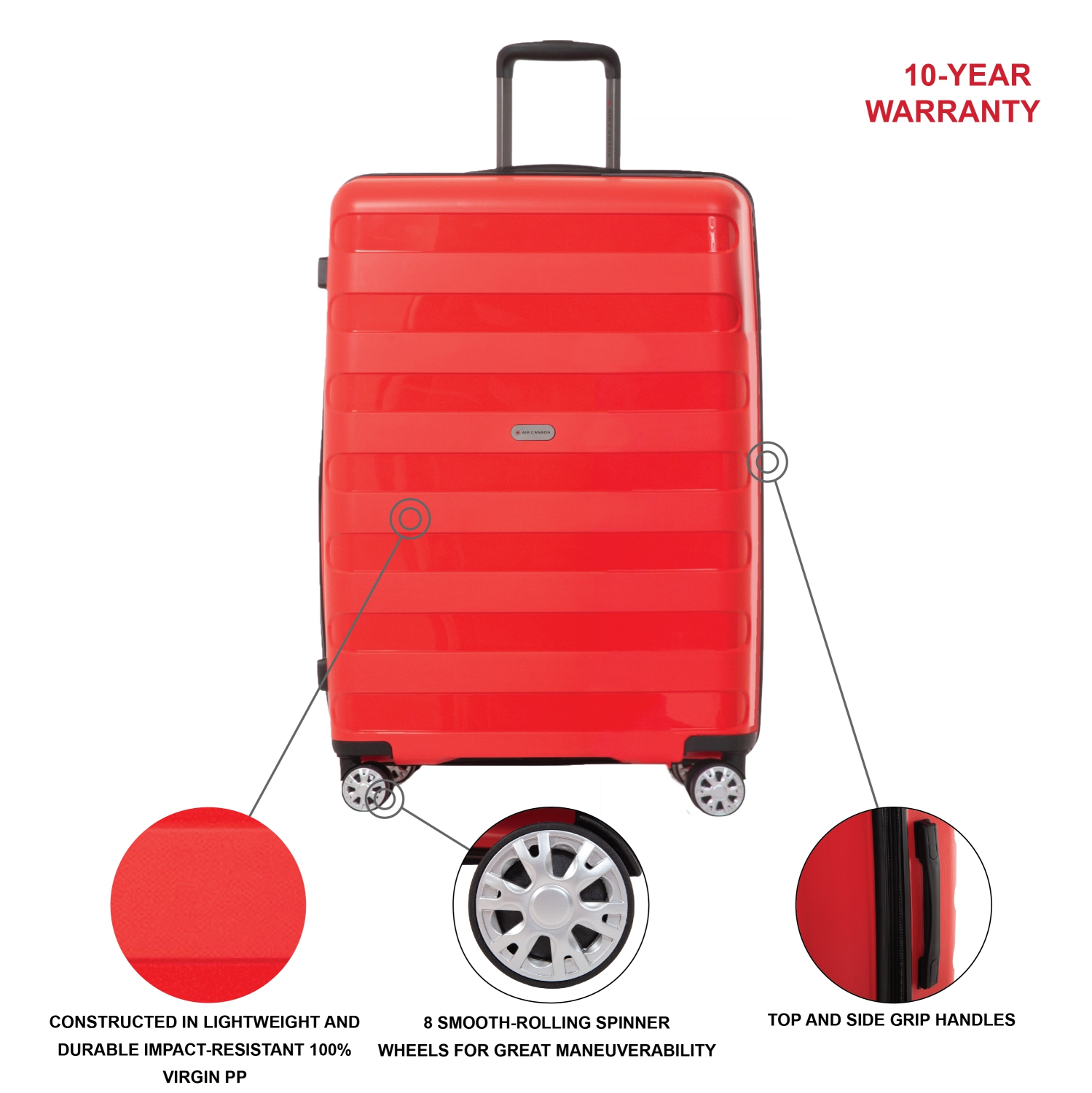 Ensemble de 2 valises rigides EERIE D'AIR CANADA – Valise enregistrée de 24&nbsp;po et valise de cabine