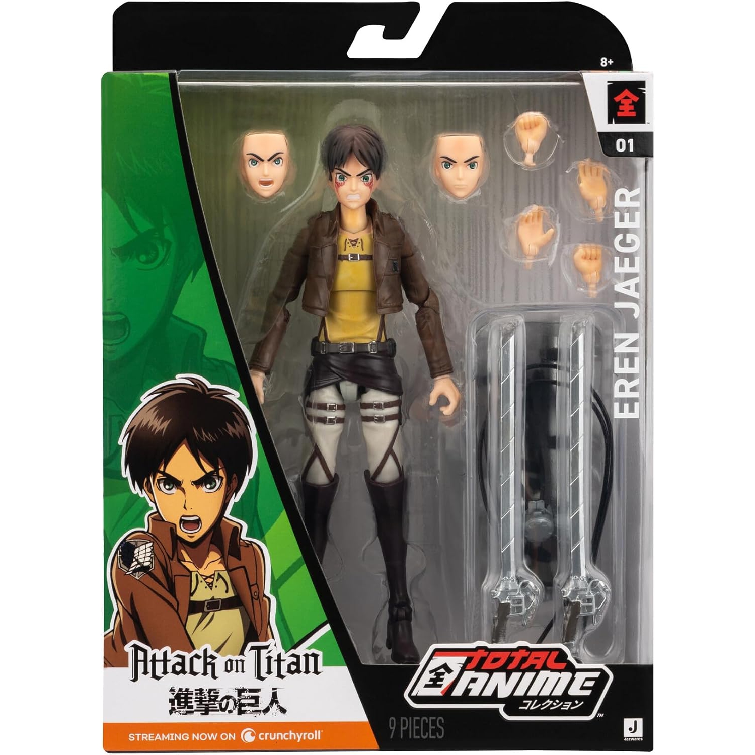 Attack On Titan 6 Inch Action Figure Total Anime - Eren Jaeger #01