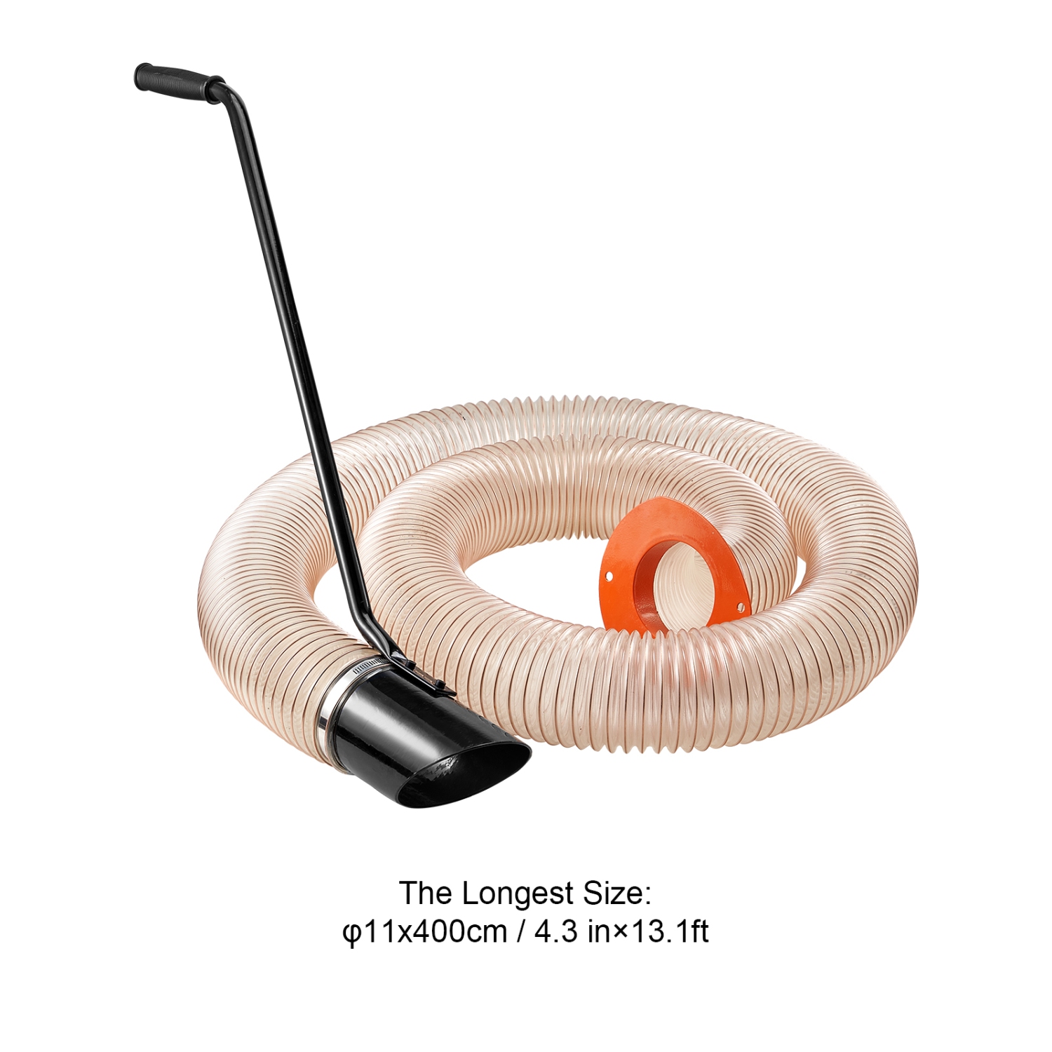 VEVOR 4.3 Inch x 13.1 ft Wood Chipper Shredder Mulcher Leaf Vacuum Kit, Heavy Duty Universal Woodchipper Accessory, 4 inch Diameter for Large Volume