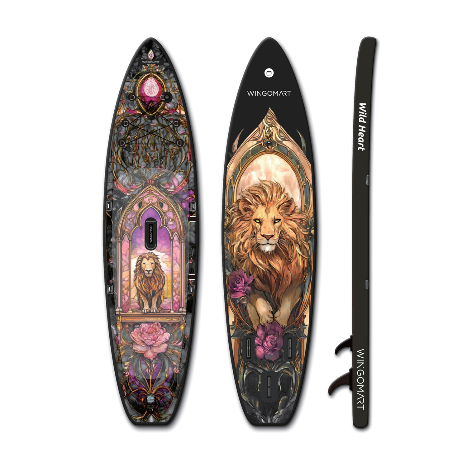 WINGOMART 11FT x 33" Super Wide Inflatable Stand Up Paddle Board, Ultra Stable Wide SUP Up to 2 people/375LB Fully equipped w/ Premium SUP