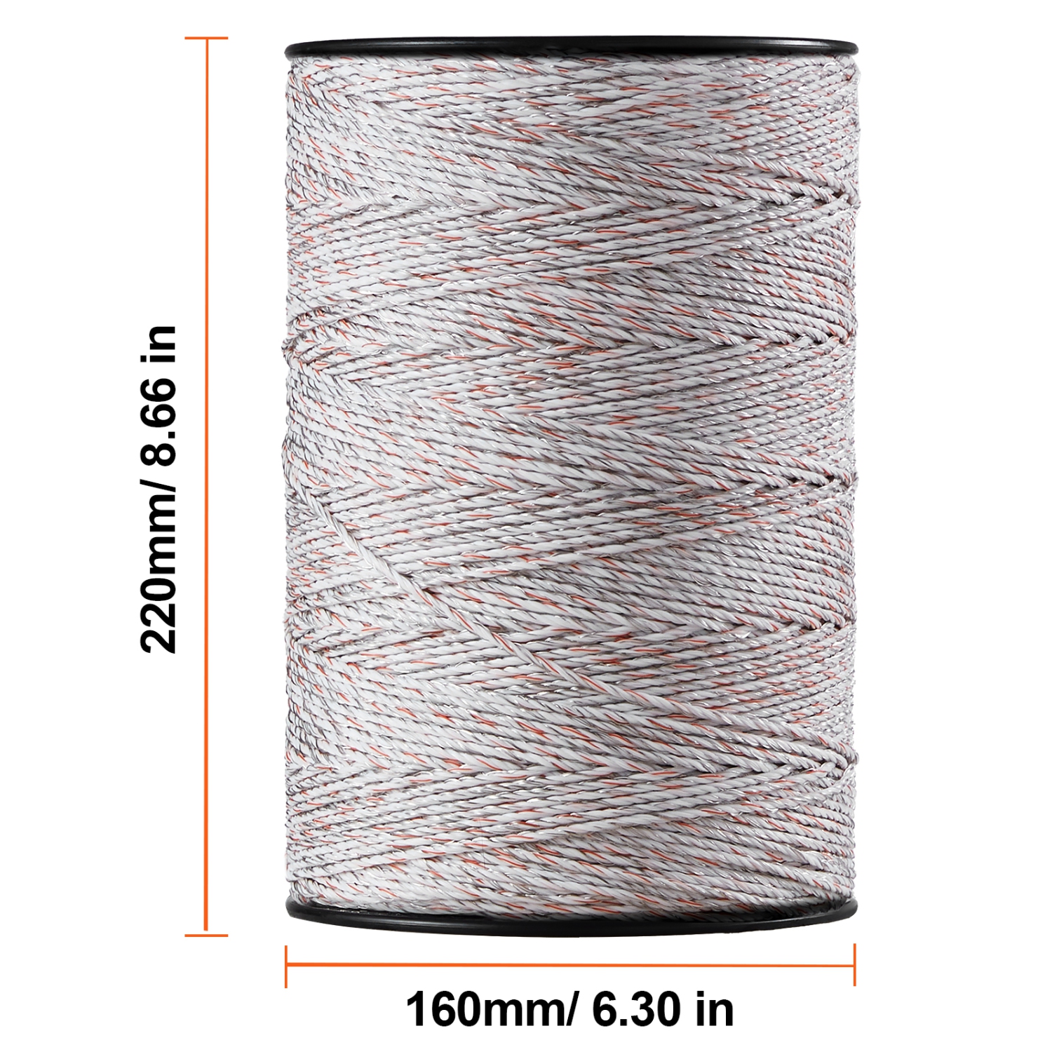 VEVOR 2625Ft Electric Fence Wire,800M Polywire, 3/32" Diameter 9 Mixed Metal Strands for Reliable Conductivity and UV,Rust Resistance, Fencing Rope