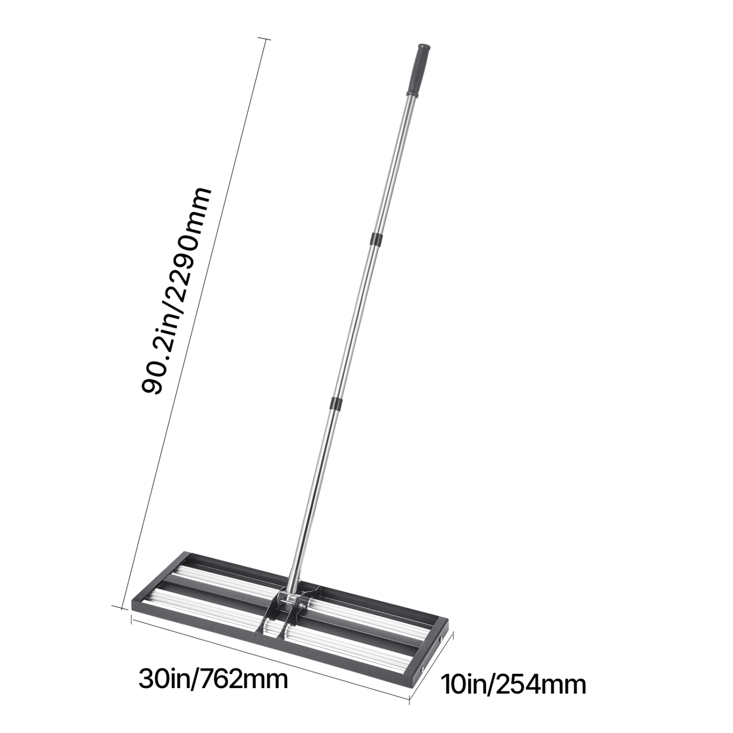 VEVOR 30" x 10" Updated Lawn Leveling Rake with Roller,Stainless Steel Lawn Leveler with 83.9" Adjustable Handle,Yard Leveling Rake,Effort Saving