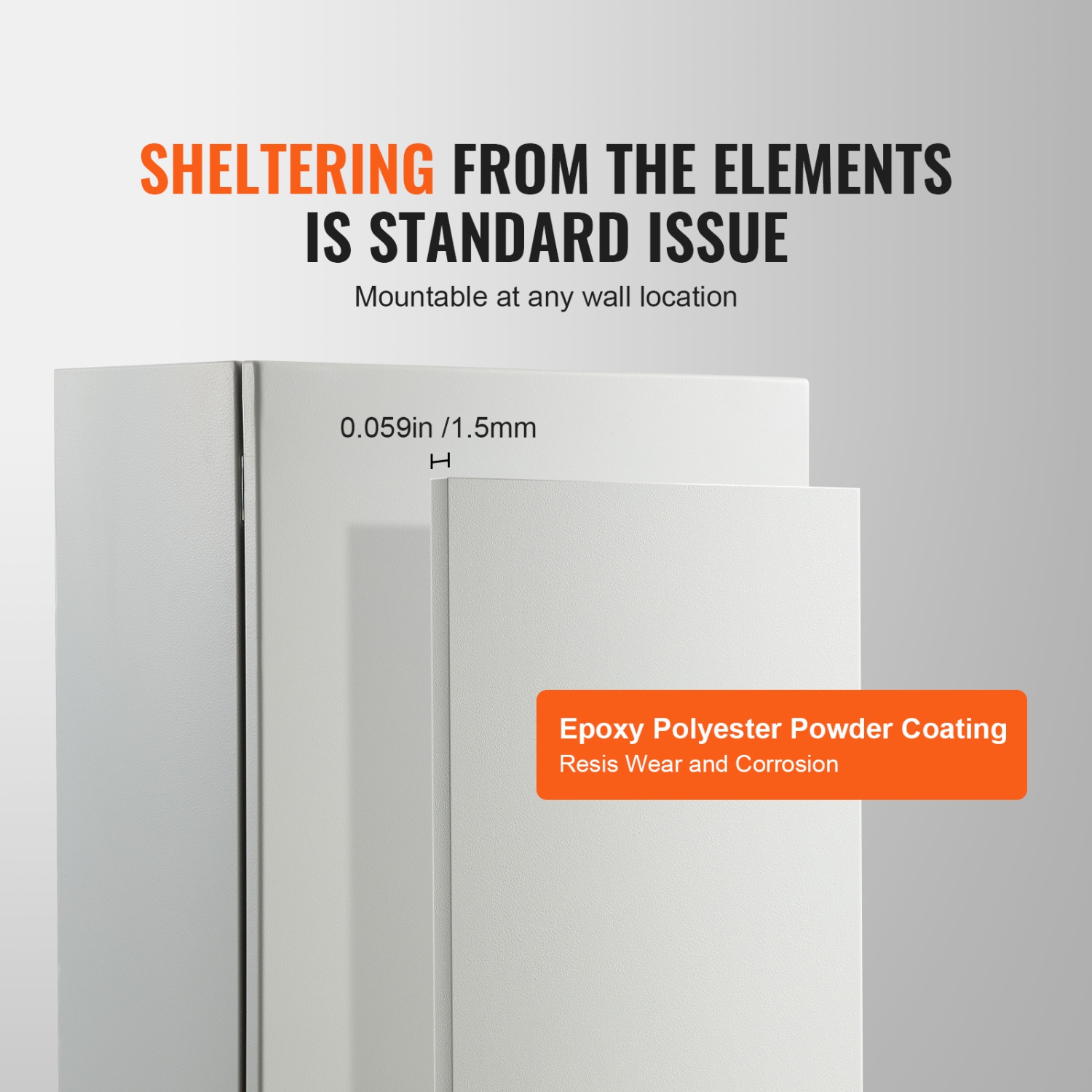 Boîtier électrique VEVOR 27,6 x 19,7 x 9,8&nbsp;po en acier laminé à froid, boîtier mural pour équipement électronique extérieur avec plaque de