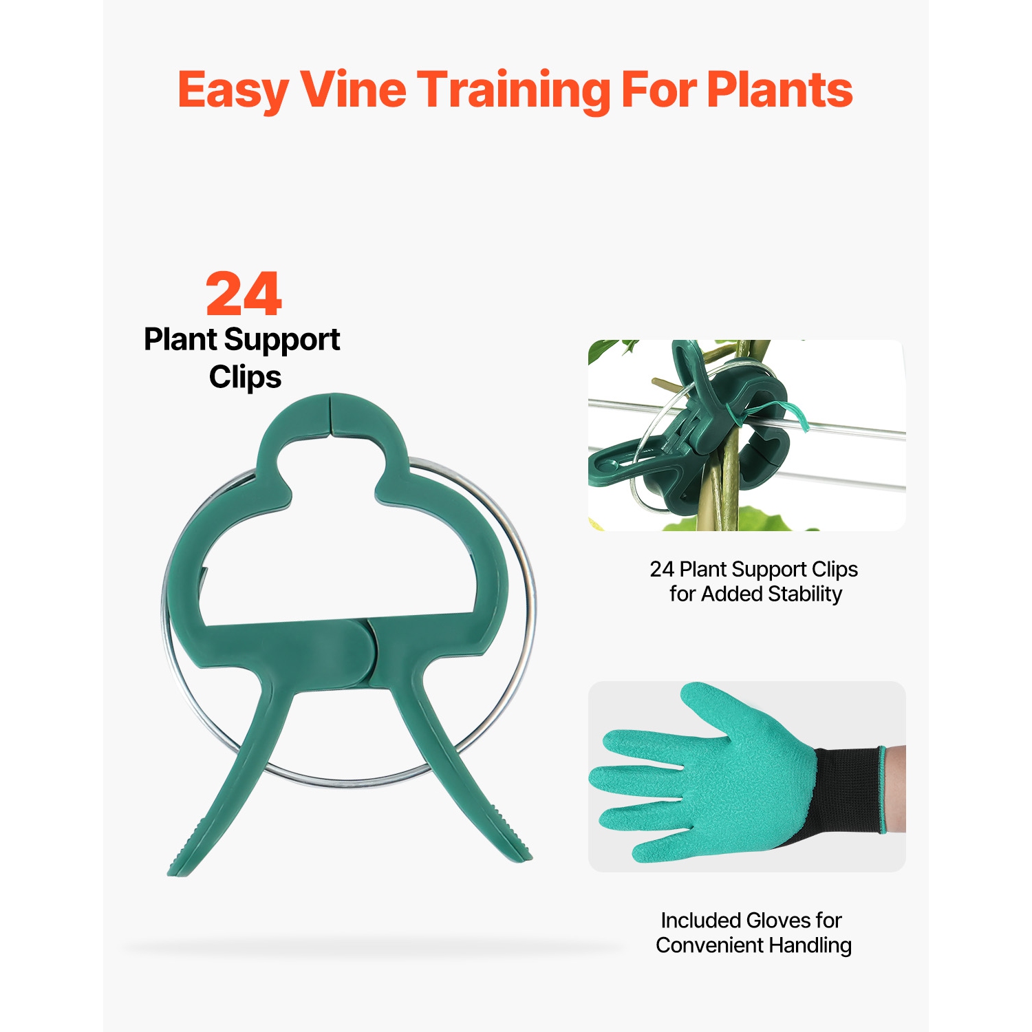 VEVOR 35" x 55" Cucumber Trellis for Climbing Plants, Cucumber Trellis Set with Plant Clips, Metal Trellis for Raised Bed, Outdoor Plant Grow Support