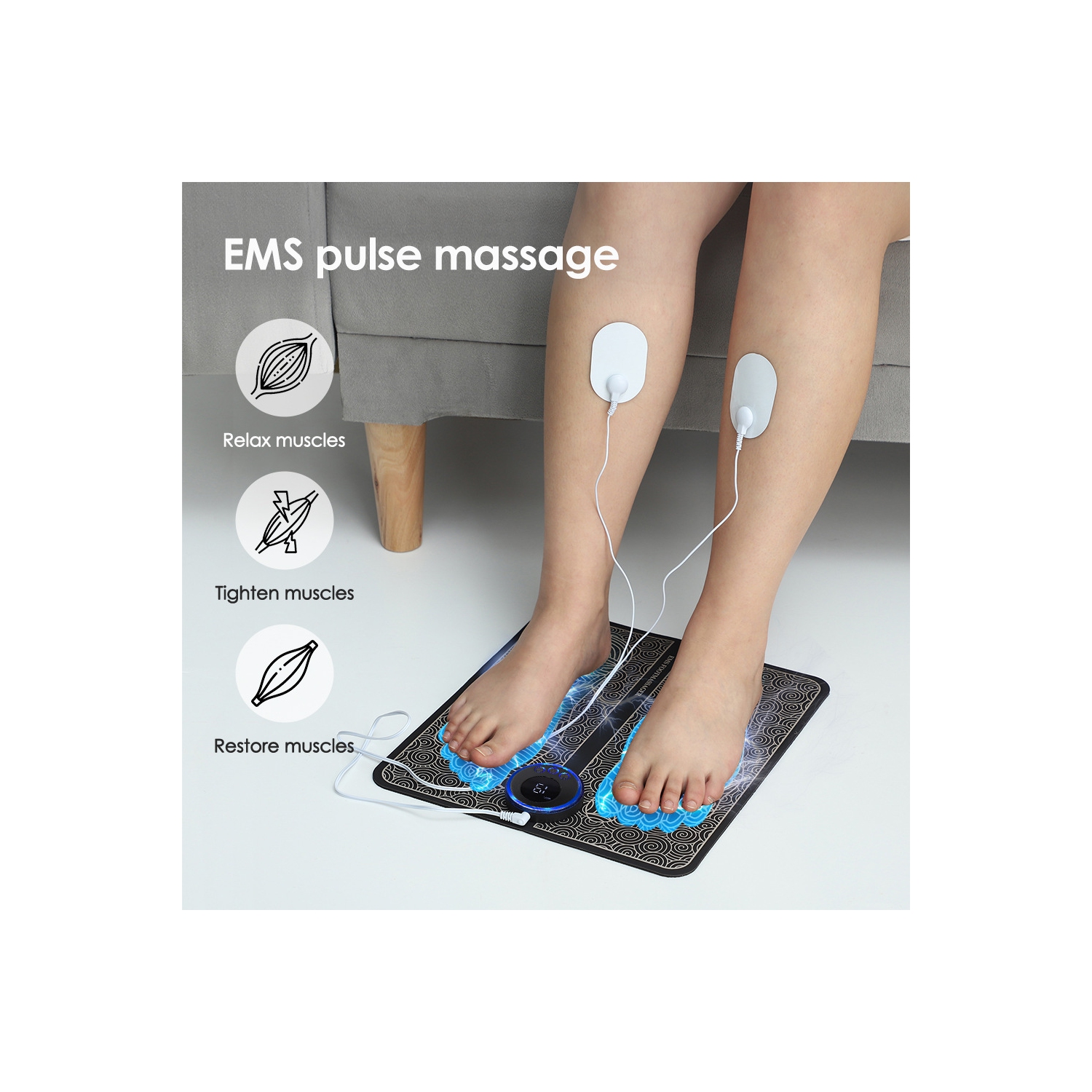 Massage Foot Pad EMS Foot Massager Mat Pulse Microcurrent Foot Acupoint Massager