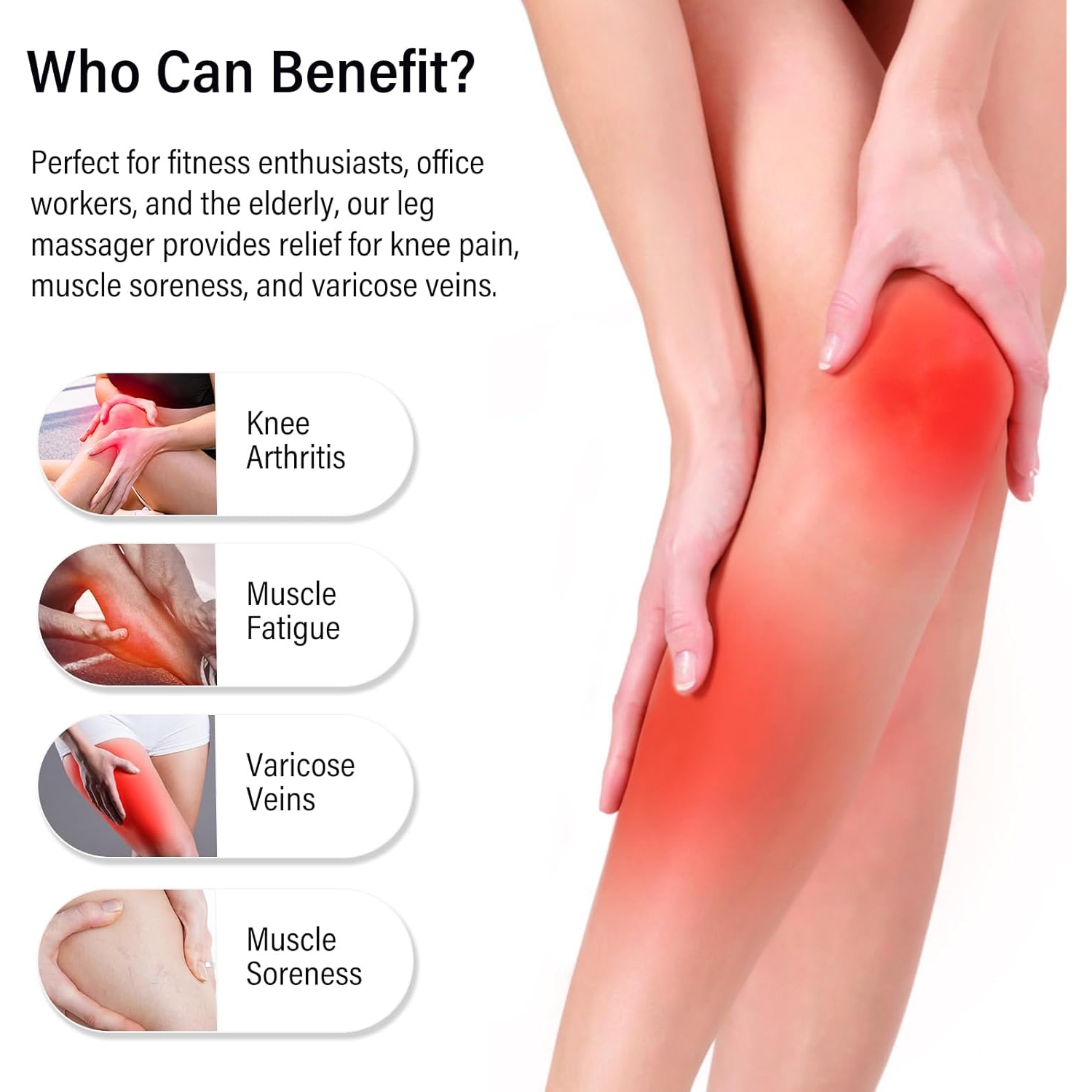 Leg Massager for Pain Relief,Air Compression Foot Massager with Heat,Foot Calf Knee & Thigh Massager,Knee Heating Massager for Muscle Relaxation