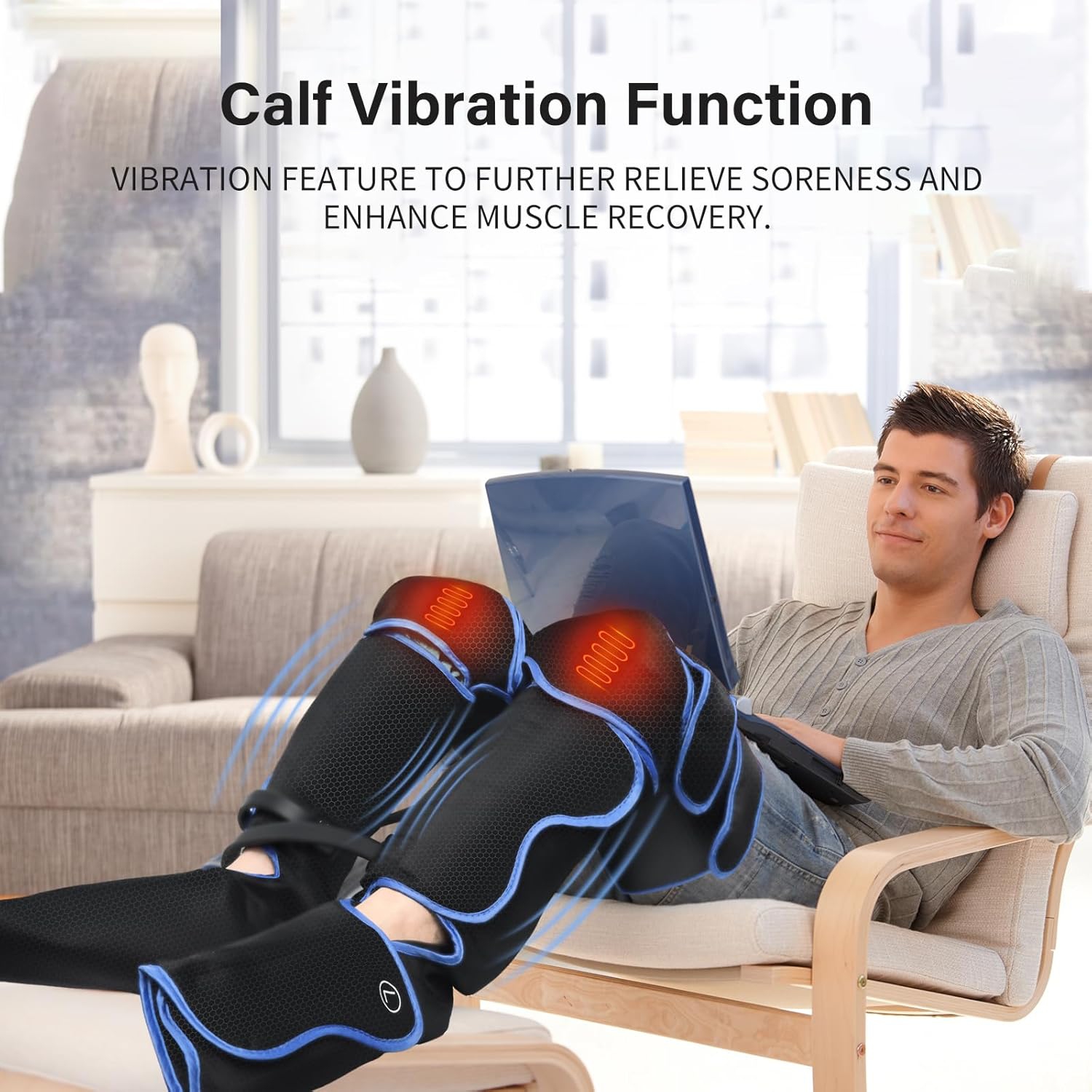 Leg Massager for Pain Relief,Air Compression Foot Massager with Heat,Foot Calf Knee & Thigh Massager,Knee Heating Massager for Muscle Relaxation