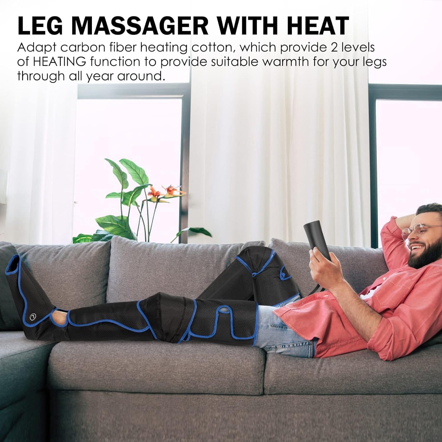 Leg Massager for Pain Relief,Air Compression Foot Massager with Heat,Foot Calf Knee & Thigh Massager,Knee Heating Massager for Muscle Relaxation