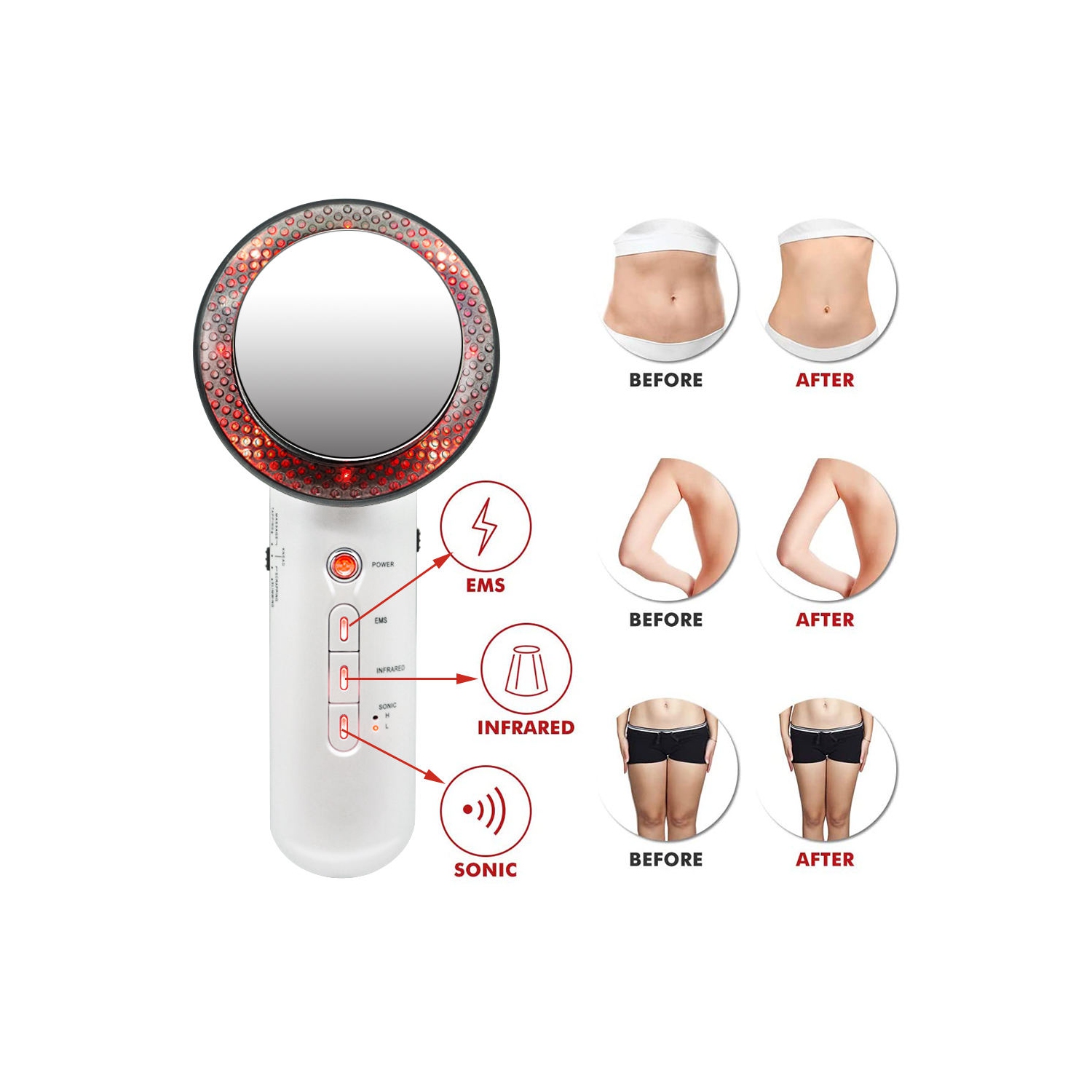 Appareil de massage infrarouge EMS ultrasonique, appareil de massage anti-graisse pour les jambes de bras, appareil de massage amincissant