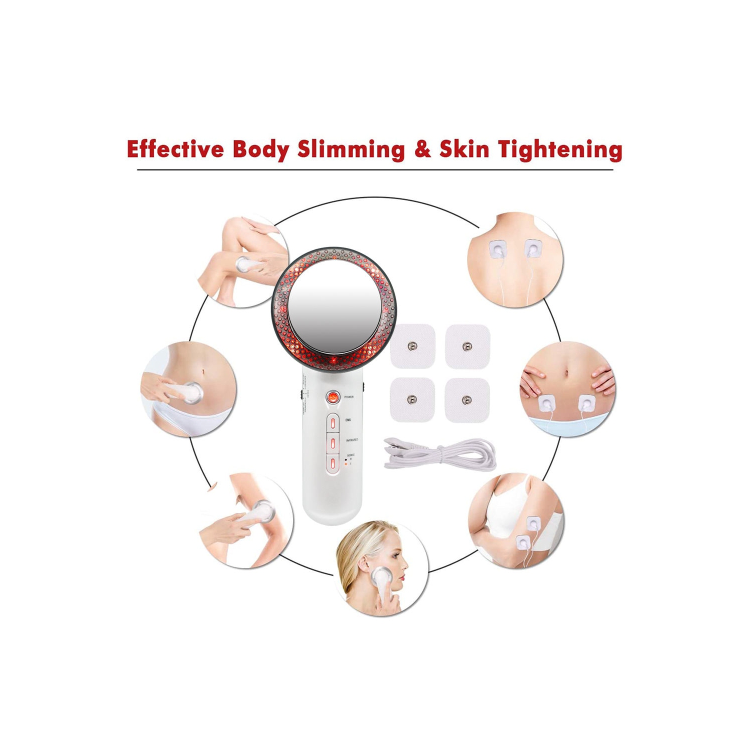 Appareil de massage infrarouge EMS ultrasonique, appareil de massage anti-graisse pour les jambes de bras, appareil de massage amincissant