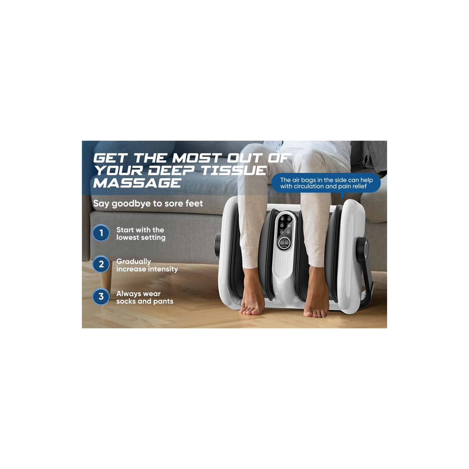 Appareil de massage shiatsu pour les pieds et les mollets Appareil de massage pour les pieds Appareil de massage automatique pour le pétrissage des