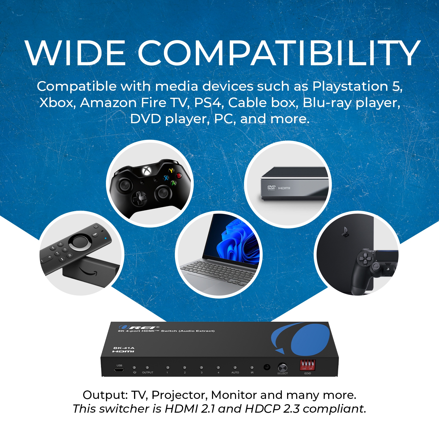 OREI 8K 4-port HDMI™ Switch (BK-41A)