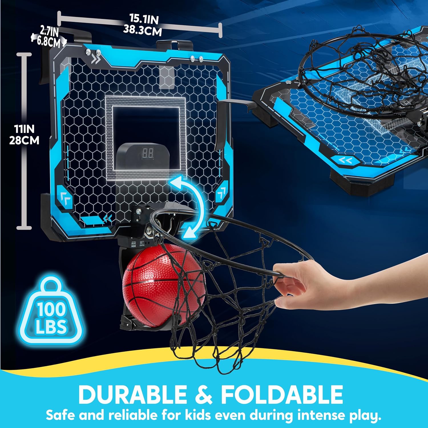 Panier de basket-ball pour enfants, mini panier de basketball intérieur avec 4 balles Jouets de basketball pour jouets de sport de 6 -14 ans, cadeau,