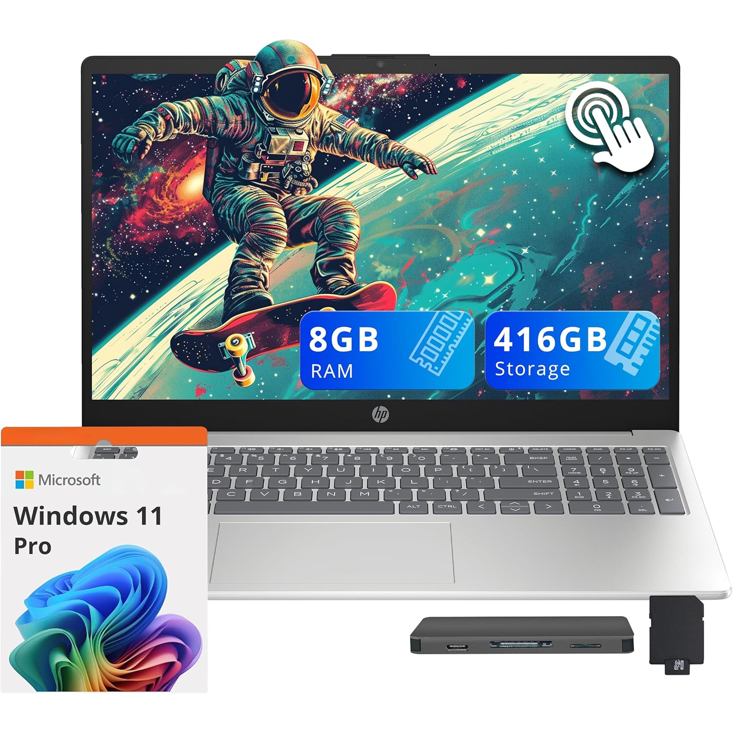 HP 15.6" HD Touchscreen Laptop, Intel i3-1315U, 2.16TB Storage(2TB SSD + 160GB Docking Station Set), 32GB DDR4 RAM, Intel UHD Graphics, Num Pad, HD