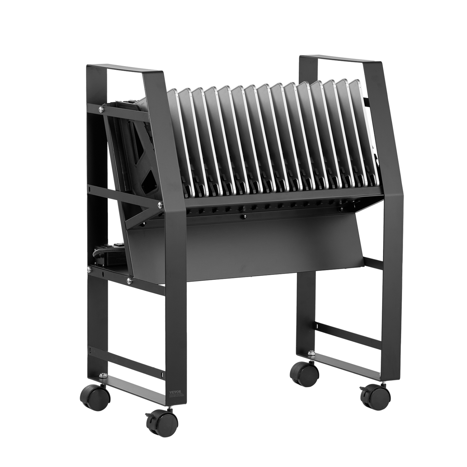 VEVOR 16 Device Mobile Open Charging Station, Charging Cart, Up to 15.6 in Screen Size, Office and Classroom Mobile Charging Cart, for Chromebook,