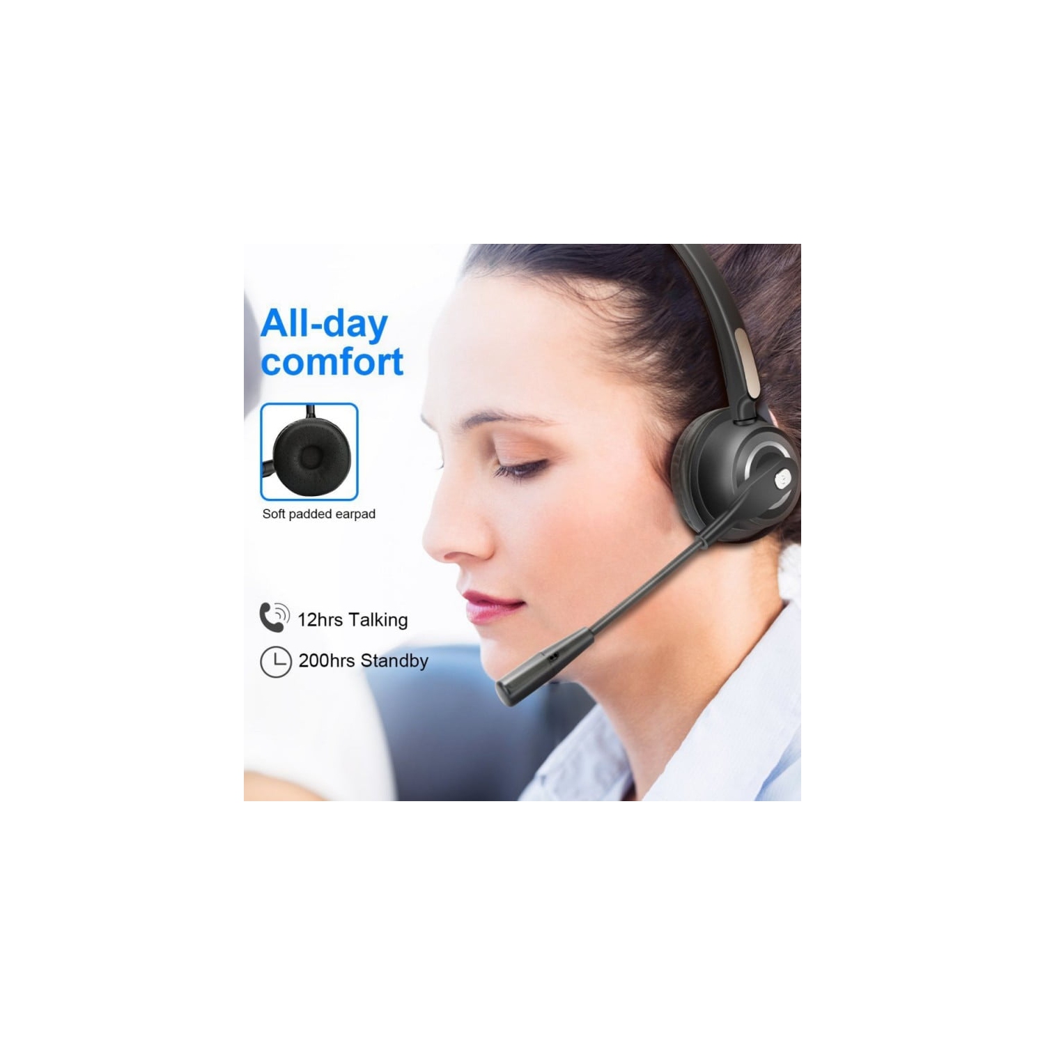 Casques d'écoute serre-tête à suppression du bruit pour le centre d'appels des conducteurs de camion