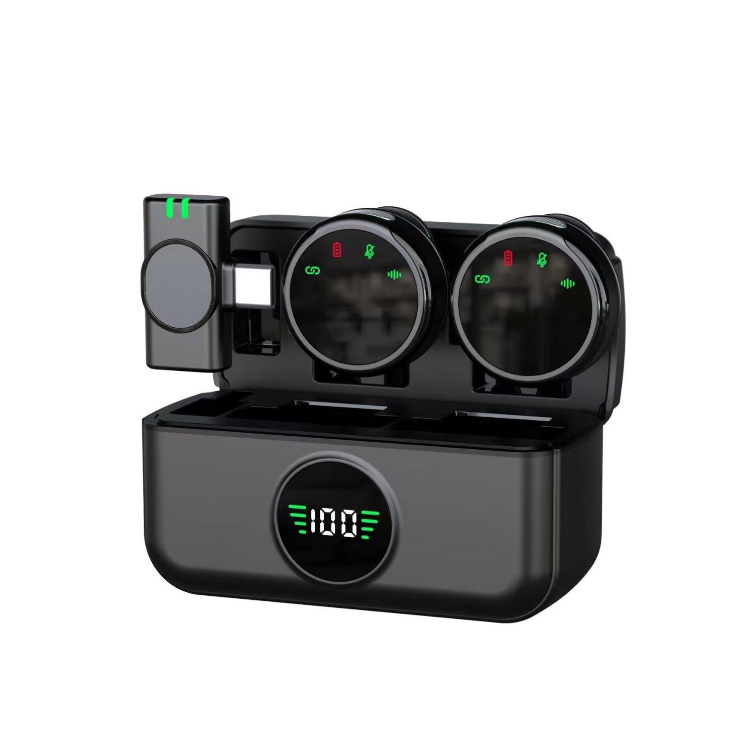 Professional Wireless Lavalier Microphone with Charging Case for iPhone 15 Android, Magnetic Clip-On Strong Noise Cancelling USB-C Microphone for