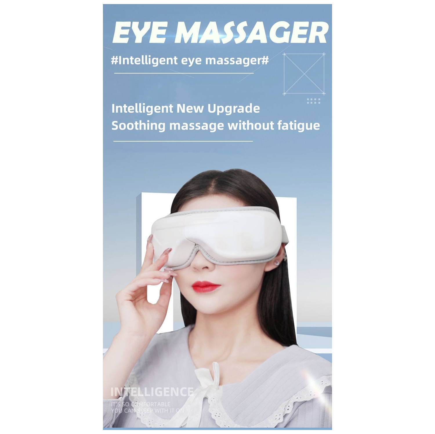 Appareil de massage pour les yeux, protecteur pour les yeux Bluetooth intelligent, appareil de massage pour les yeux à compression d'air chaud,