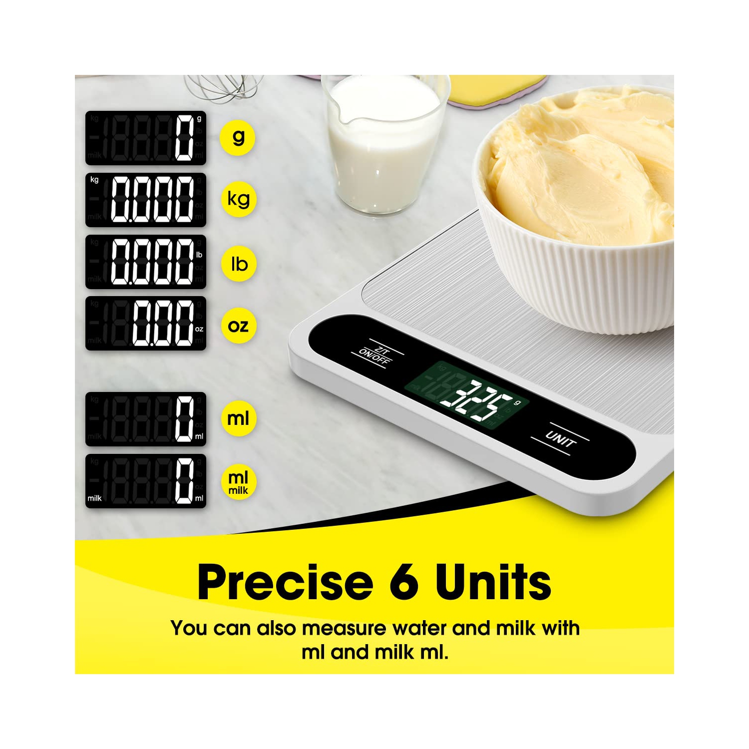 Balance électronique domestique, balance alimentaire 5&nbsp;kg, balance de poids en grammes précise, petite balance électronique portative, acier