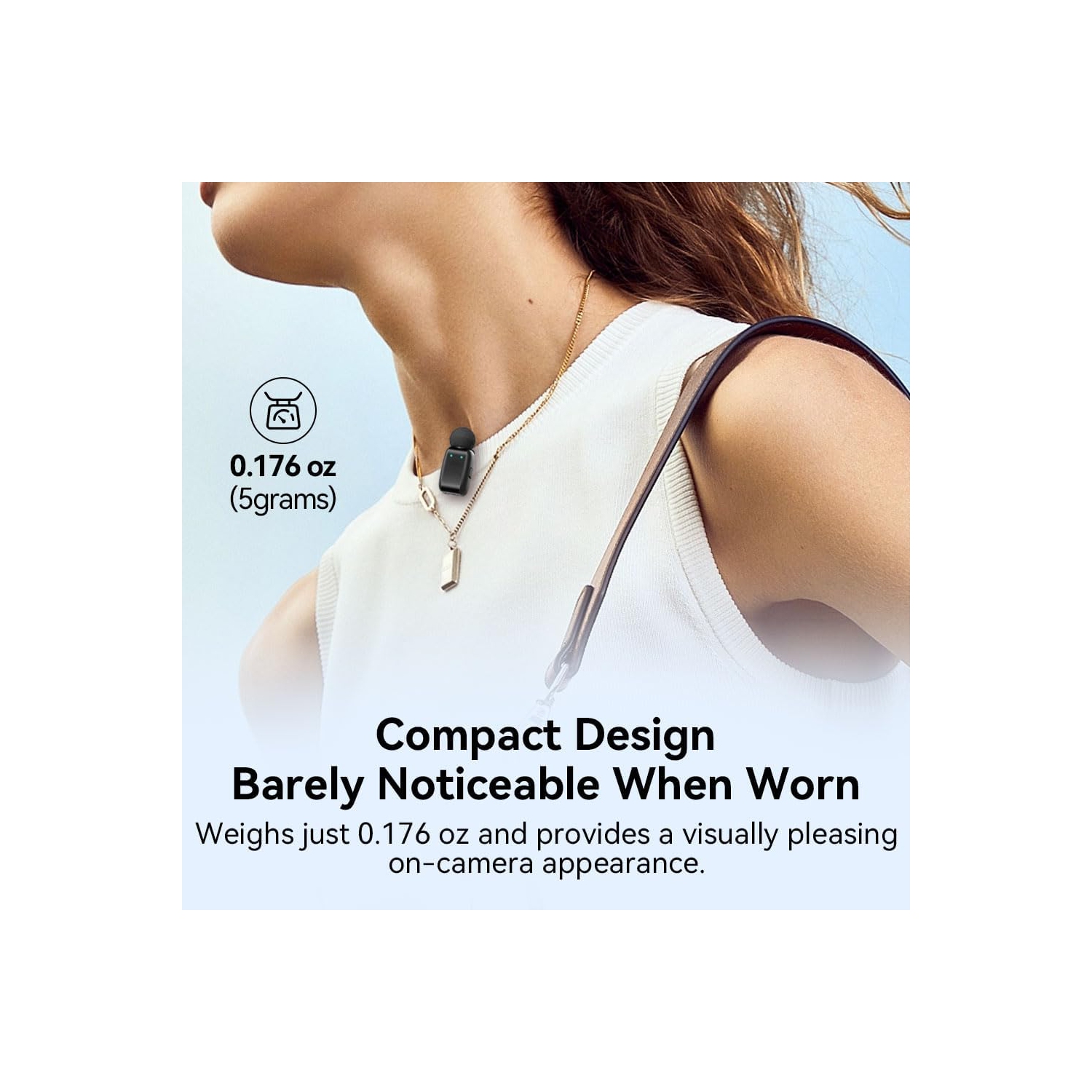 Mini wireless lavalier microphone with charging case for iPhone, iPad and Android devices Mini wireless lavalier microphone with digital display