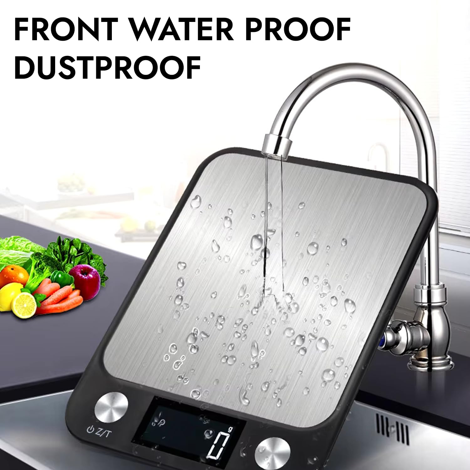 Electronic food baking scale, 15kg electronic scale, stainless steel household kitchen scale, baking scale for accurate weight measurement, black