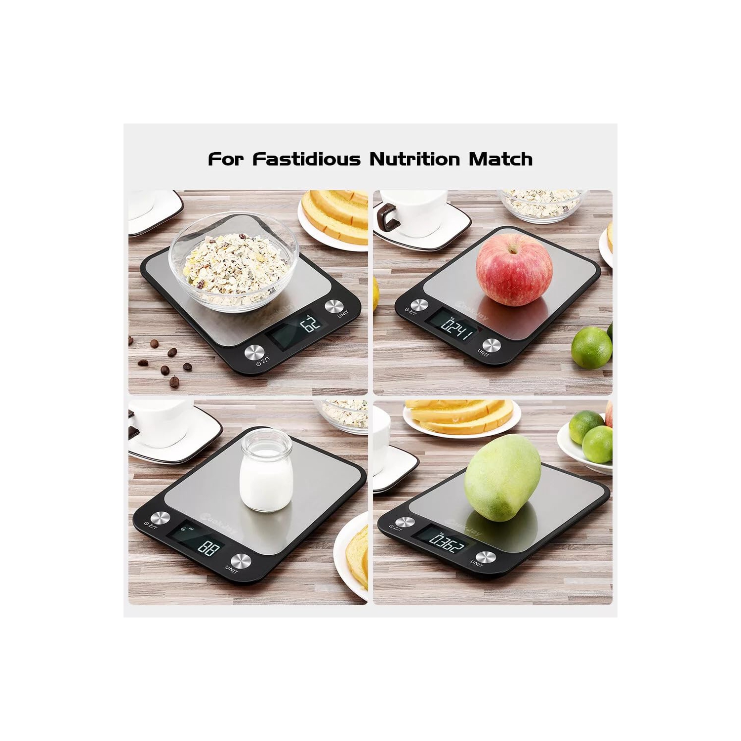 Electronic food baking scale, 15kg electronic scale, stainless steel household kitchen scale, baking scale for accurate weight measurement, black