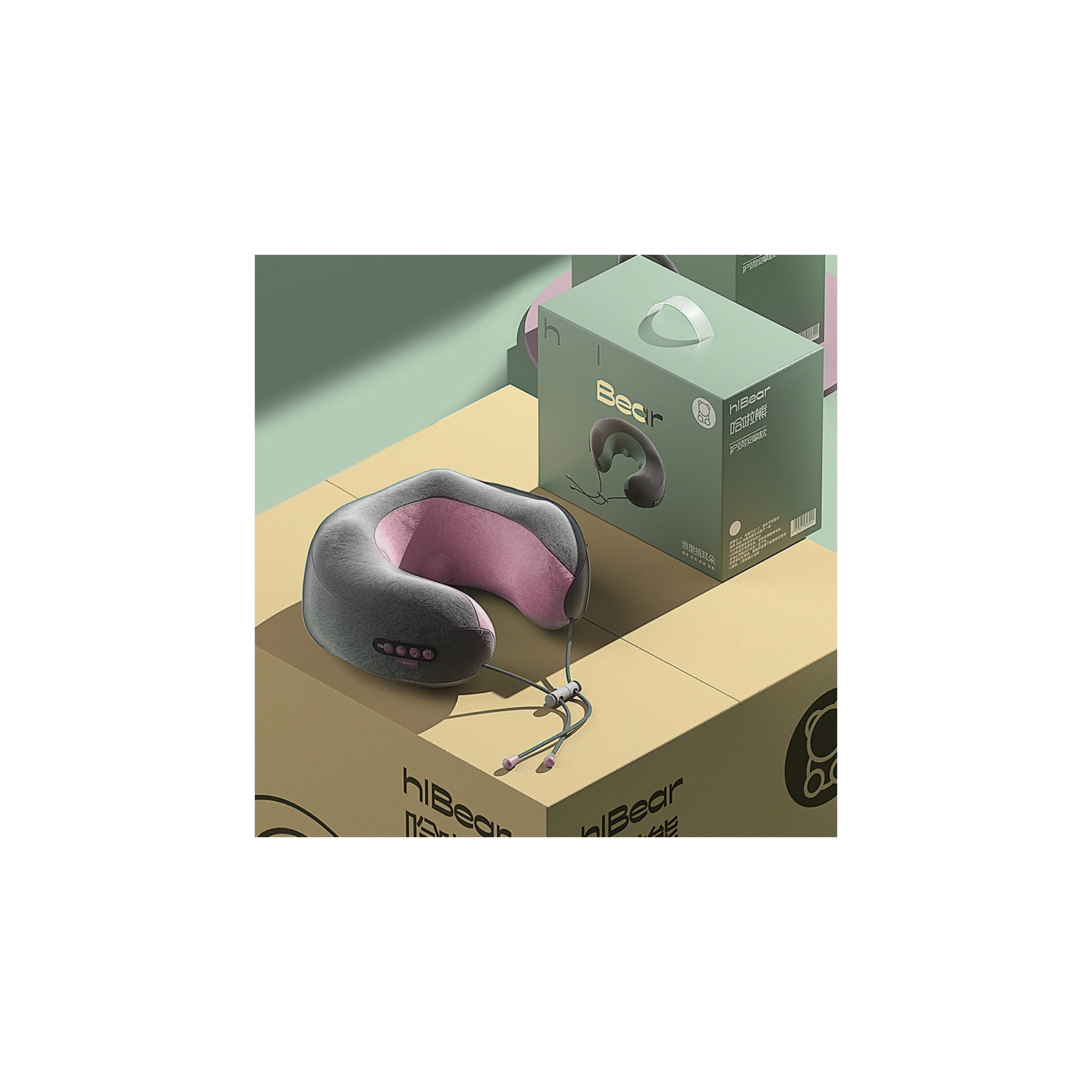 Cervical Massager, Multifunctional Home C-Shaped Massage Pillow, Portable Travel Electric Kneading Hot Compress Neck and Shoulder Massager, Relieve