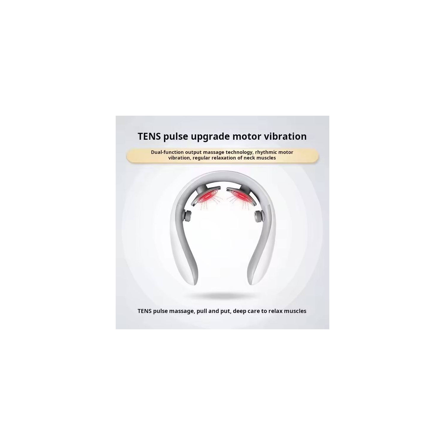 Portable cervical massager, neck hot compress massager, rechargeable neck protector, cervical massager,Practical gift, white, pulse + vibration