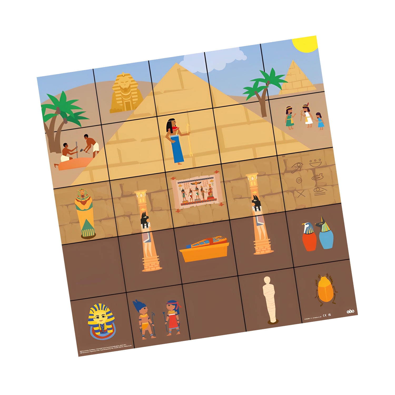 Loti-Bot Ancient Egypt Mat - STEM Coding & Learning Playmat for Kids - Educational History, Geography & Programming Activity Mat for Home & Classrooms