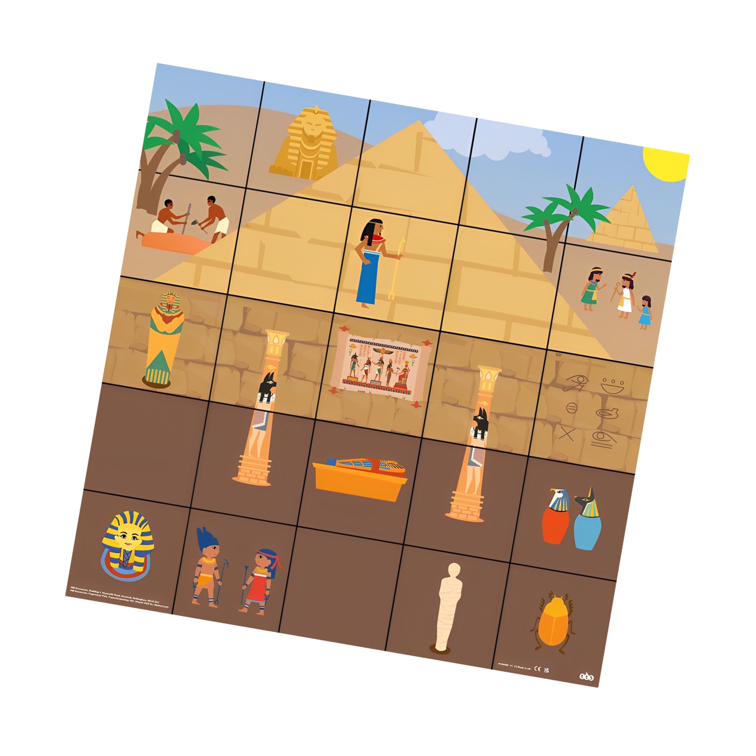 Loti-Bot Ancient Egypt Mat - STEM Coding & Learning Playmat for Kids - Educational History, Geography & Programming Activity Mat for Home & Classrooms