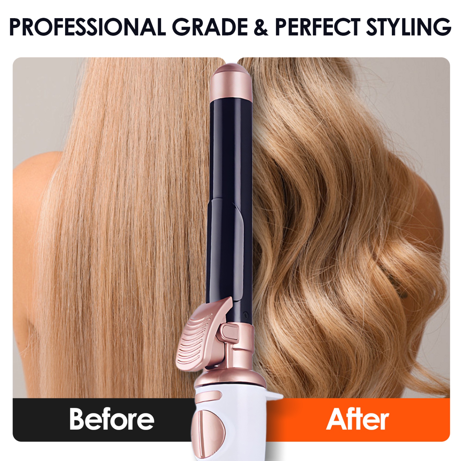 Fer à friser version améliorée, rouleau en céramique, fer à friser rapide à température réglable pour coiffure longue ou courte