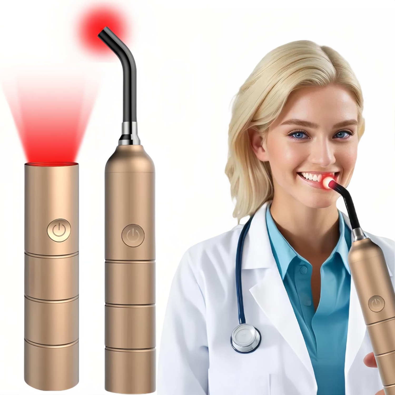 Red Light Therapy – Rechargeable Portable Handheld Device for Pain Relief on Lips, Mouth, Nose, Ear, Knee, Joint, Muscle, Ankle, Fever Blister