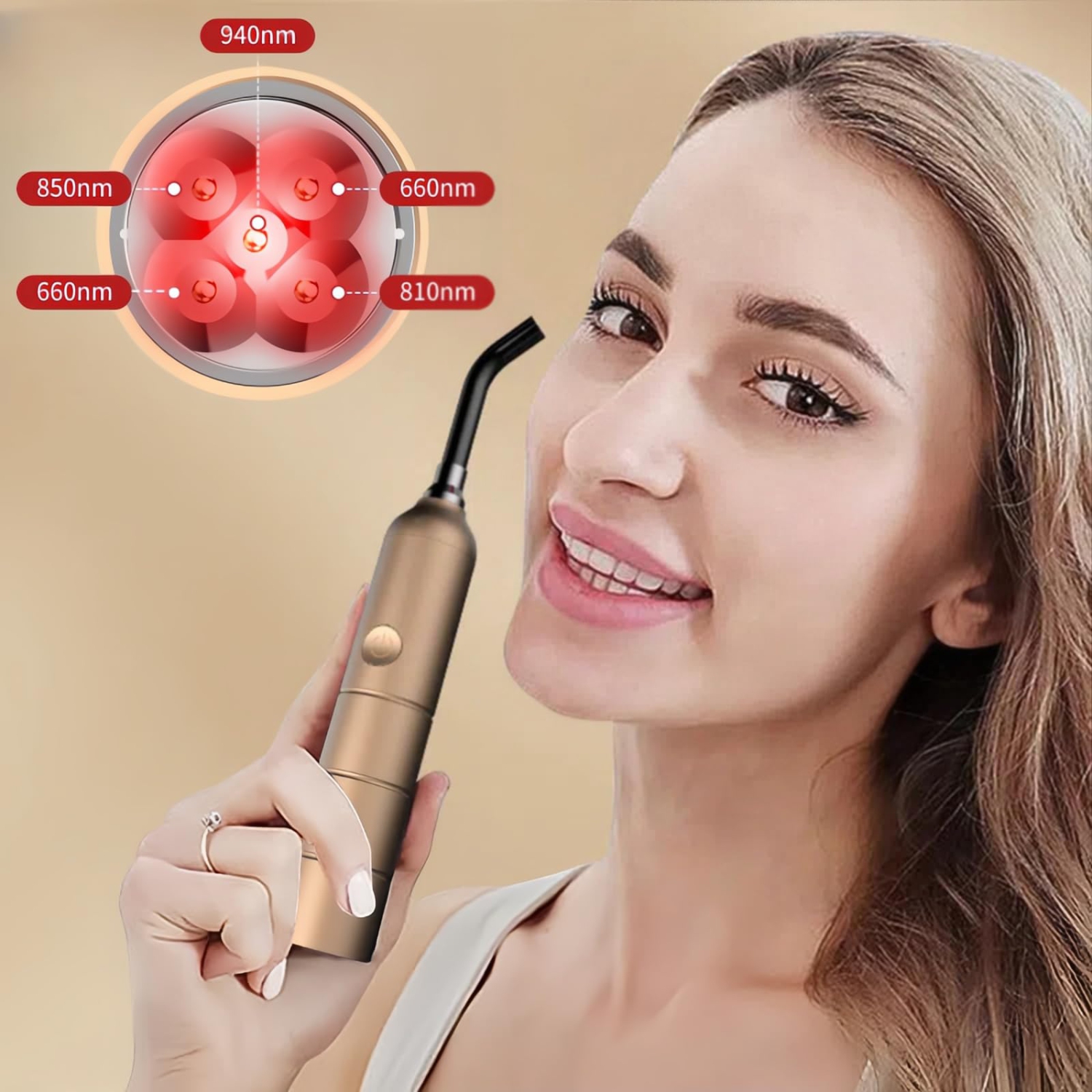 Red Light Therapy – Rechargeable Portable Handheld Device for Pain Relief on Lips, Mouth, Nose, Ear, Knee, Joint, Muscle, Ankle, Fever Blister