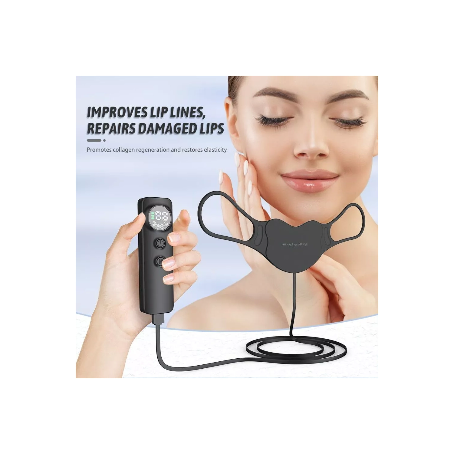 Outil anti-âge pour les lèvres thérapeutique rouge/bleu LED