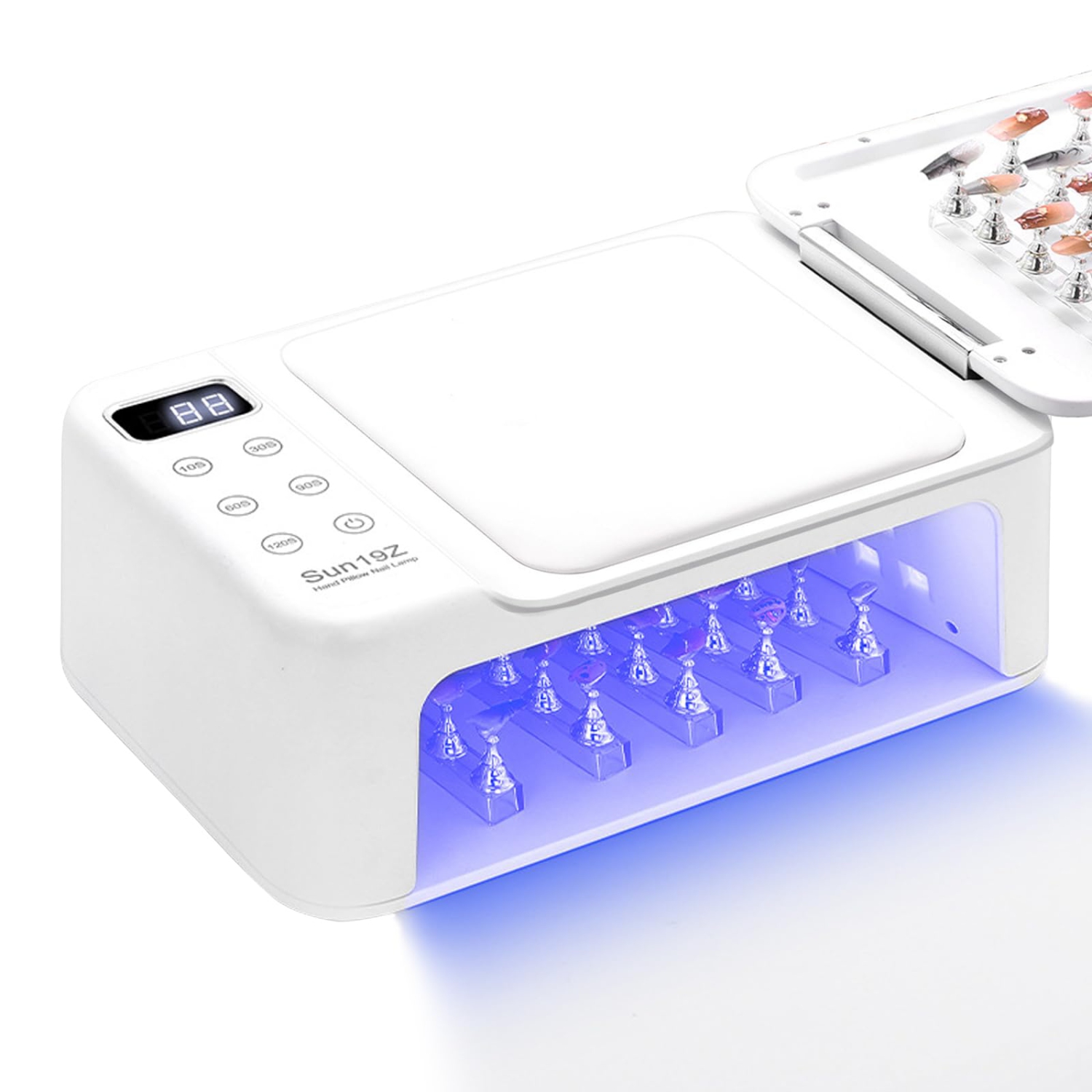 Smart UV LED Nail Therapy Lamp, Double-Hand Nail Lamp With Hand Pillow and LED Display, Suitable for Nail Salons and Home