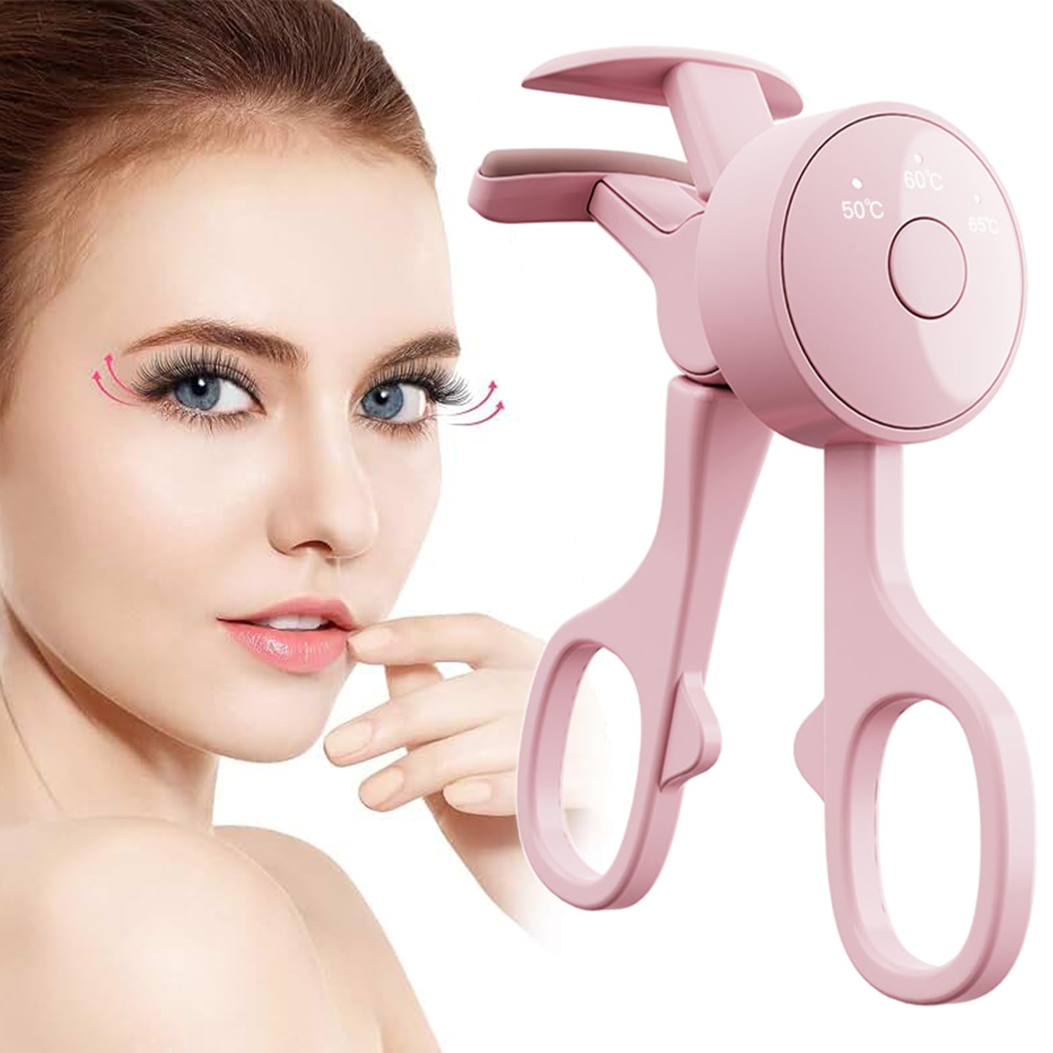 Electric Heated Eyelash Curler, Rechargeable Automatic Eyelash Curler With Three-Speed Temperature Control for Women's Travel Makeup Tools