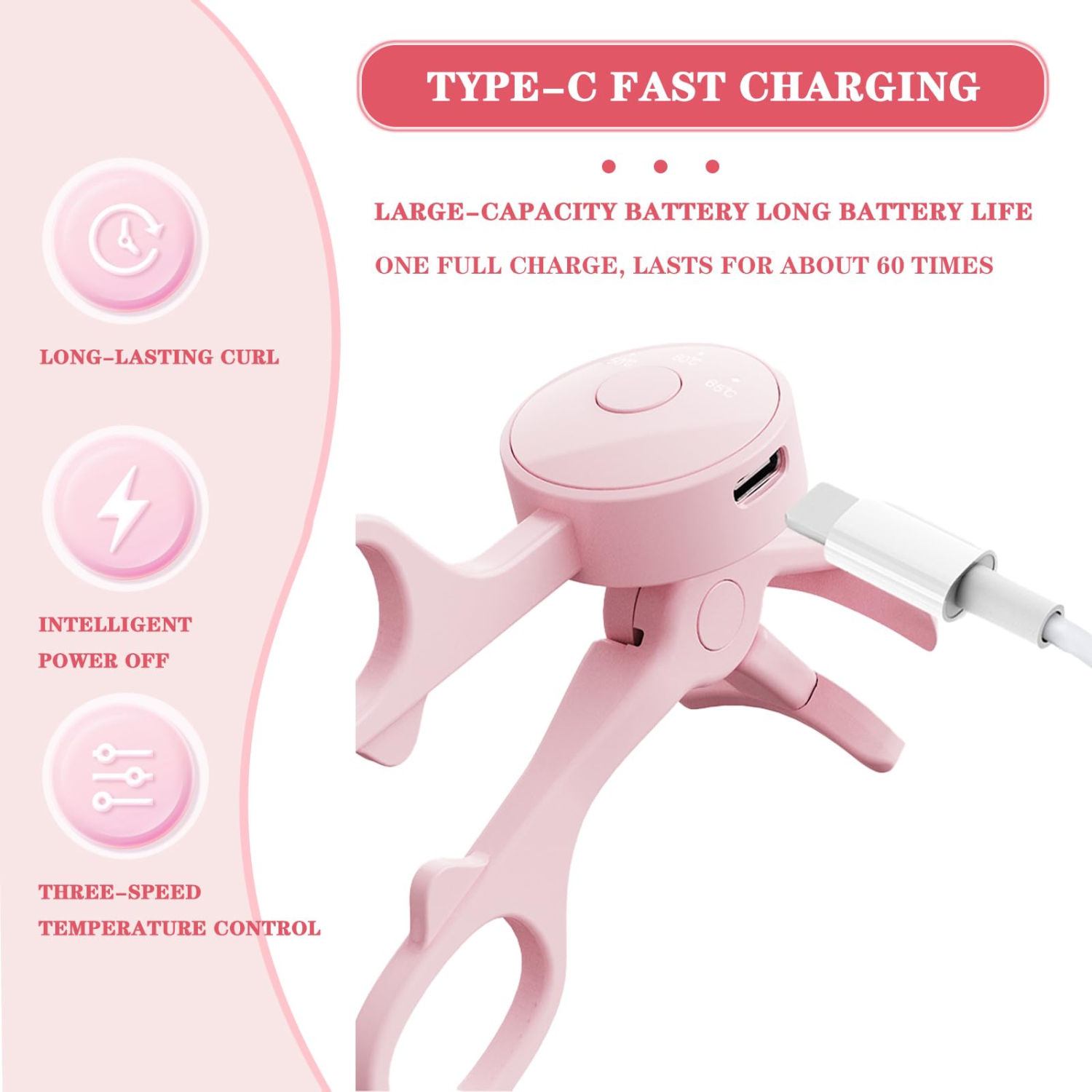 Electric Heated Eyelash Curler, Rechargeable Automatic Eyelash Curler With Three-Speed Temperature Control for Women's Travel Makeup Tools