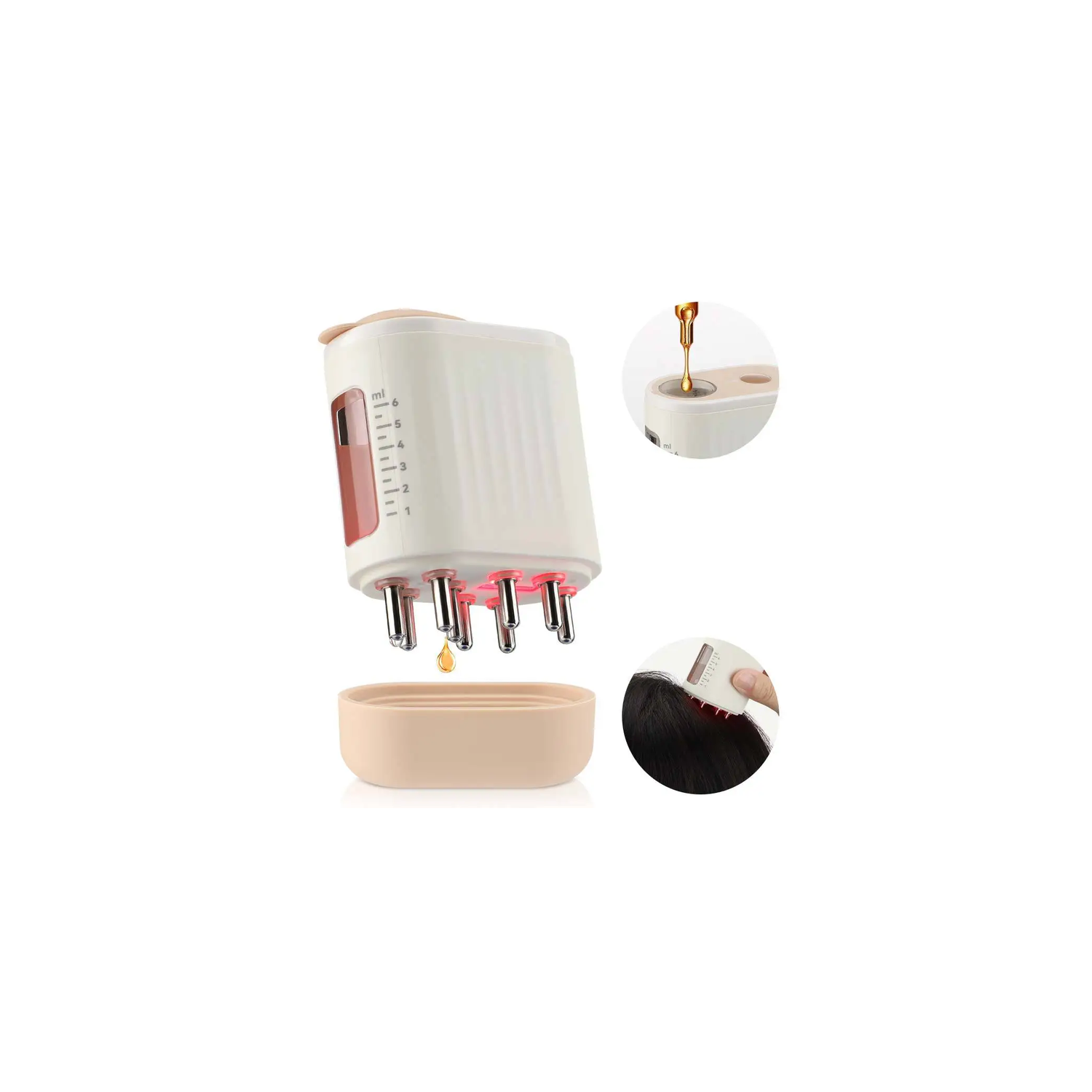 advanced scalp care massager, portable 2 in 1 electric scalp massage for example, waterproof handheld hair scalp scraper, head massager - one